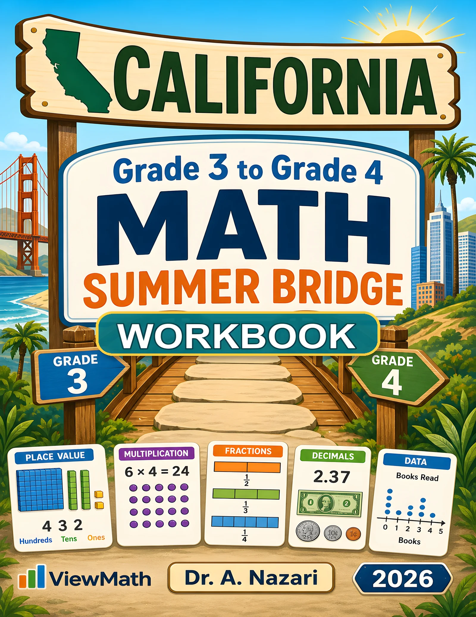California CAASPP Grade 3 Math Summer Bridge Workbook