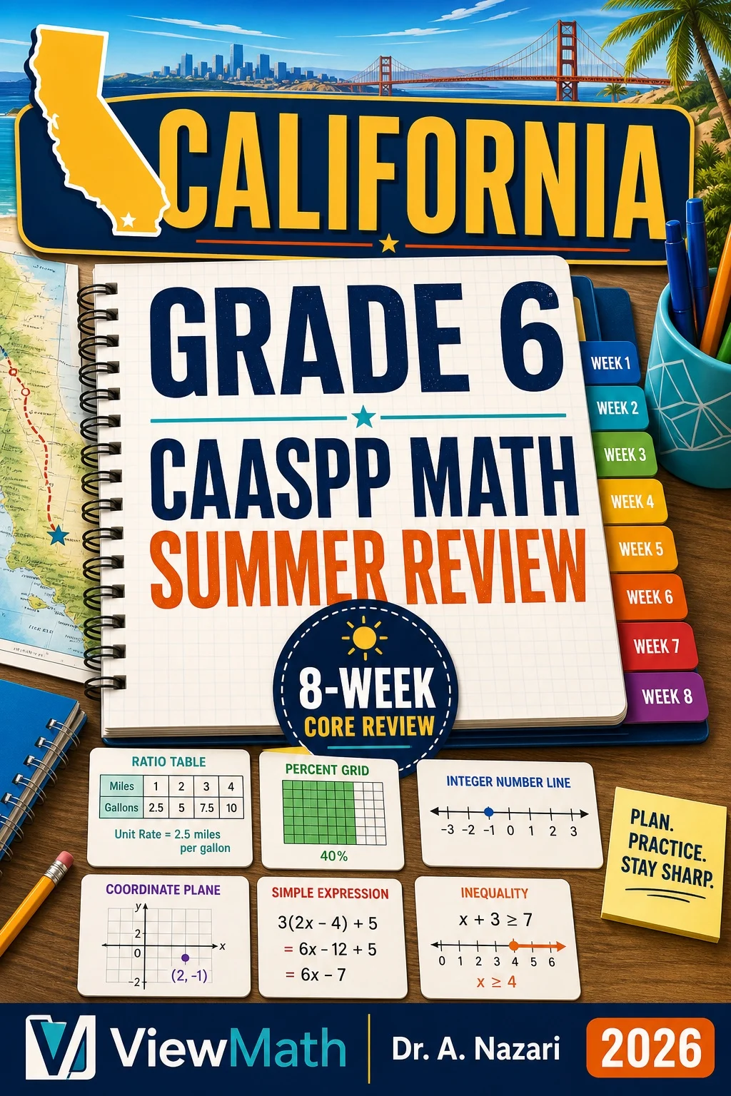 California CAASPP Grade 6 Math Summer Review