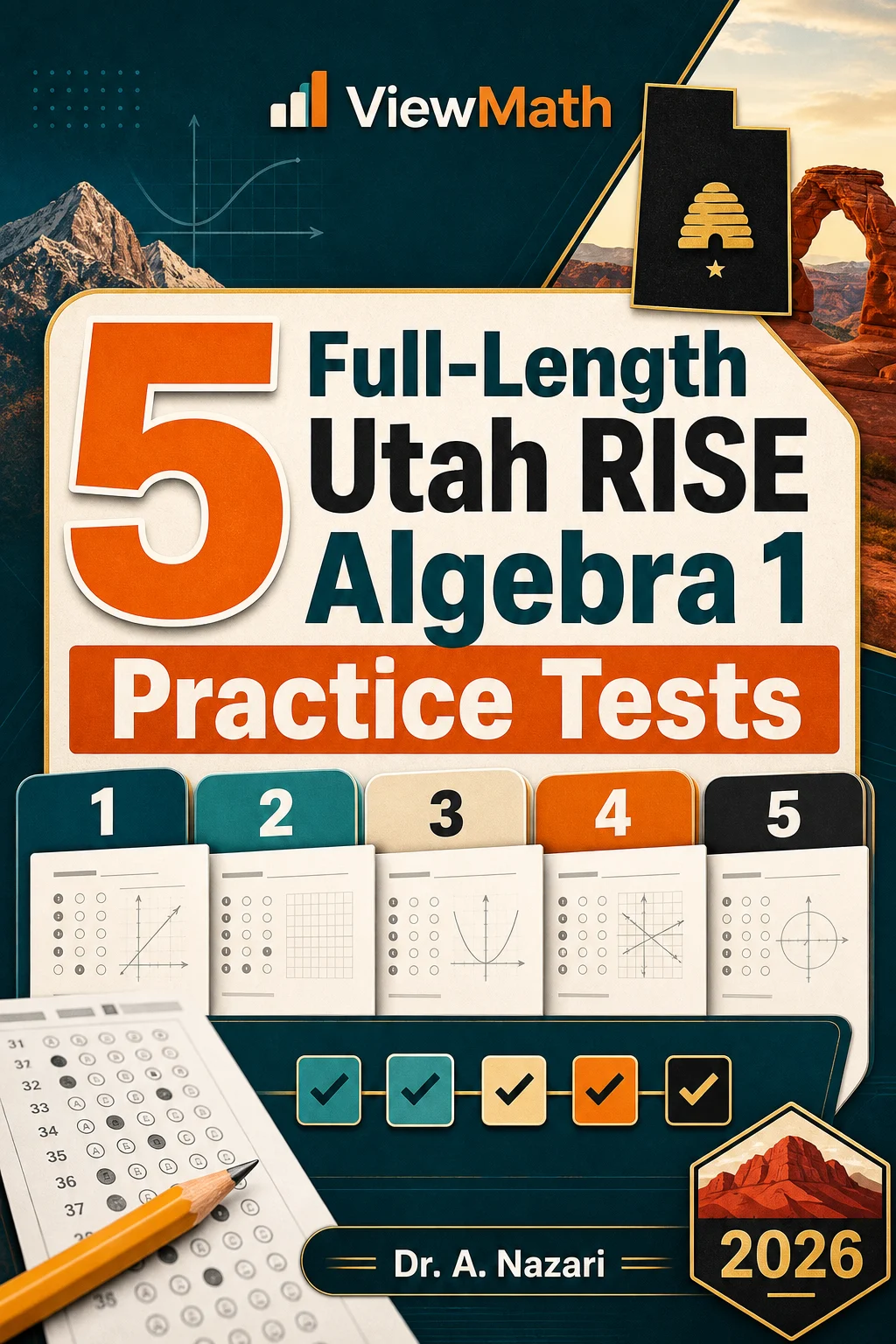 5 Full-Length Utah RISE Algebra 1 Math Practice Tests
