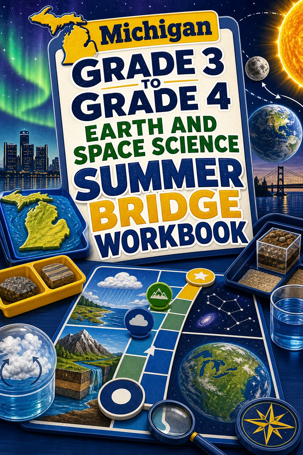 Michigan Grade 3 to Grade 4 Earth and Space Science Summer Bridge Workbook