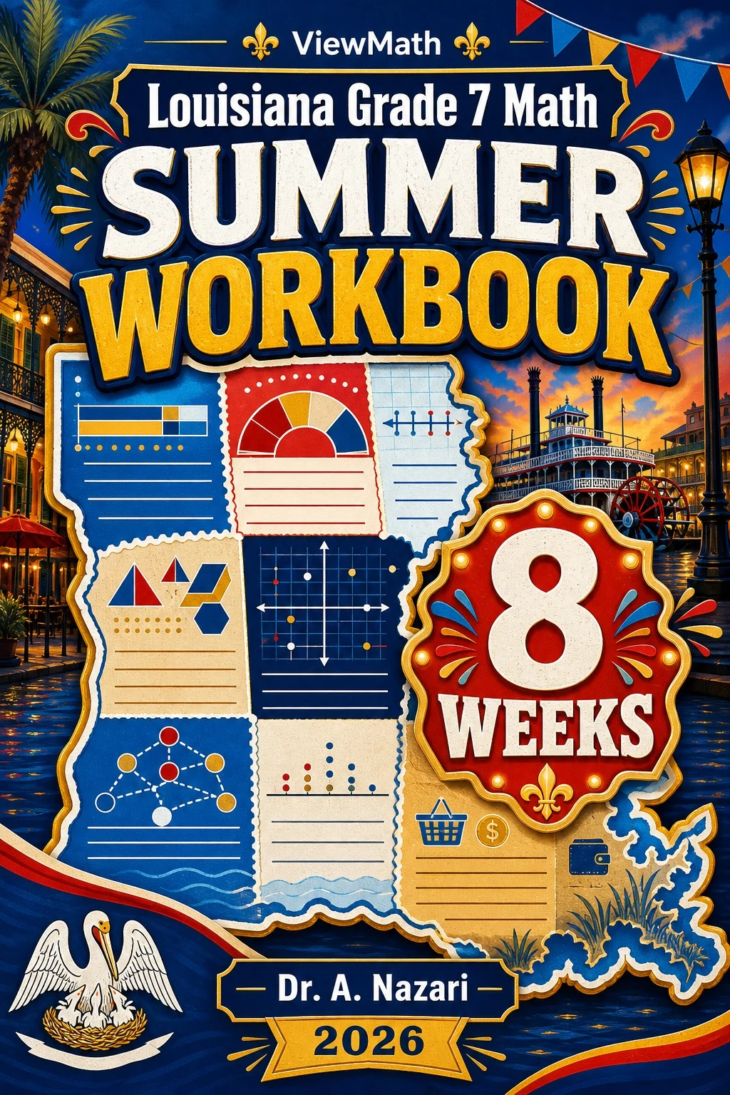 Louisiana LEAP 2025 Grade 7 Math Summer Review Workbook