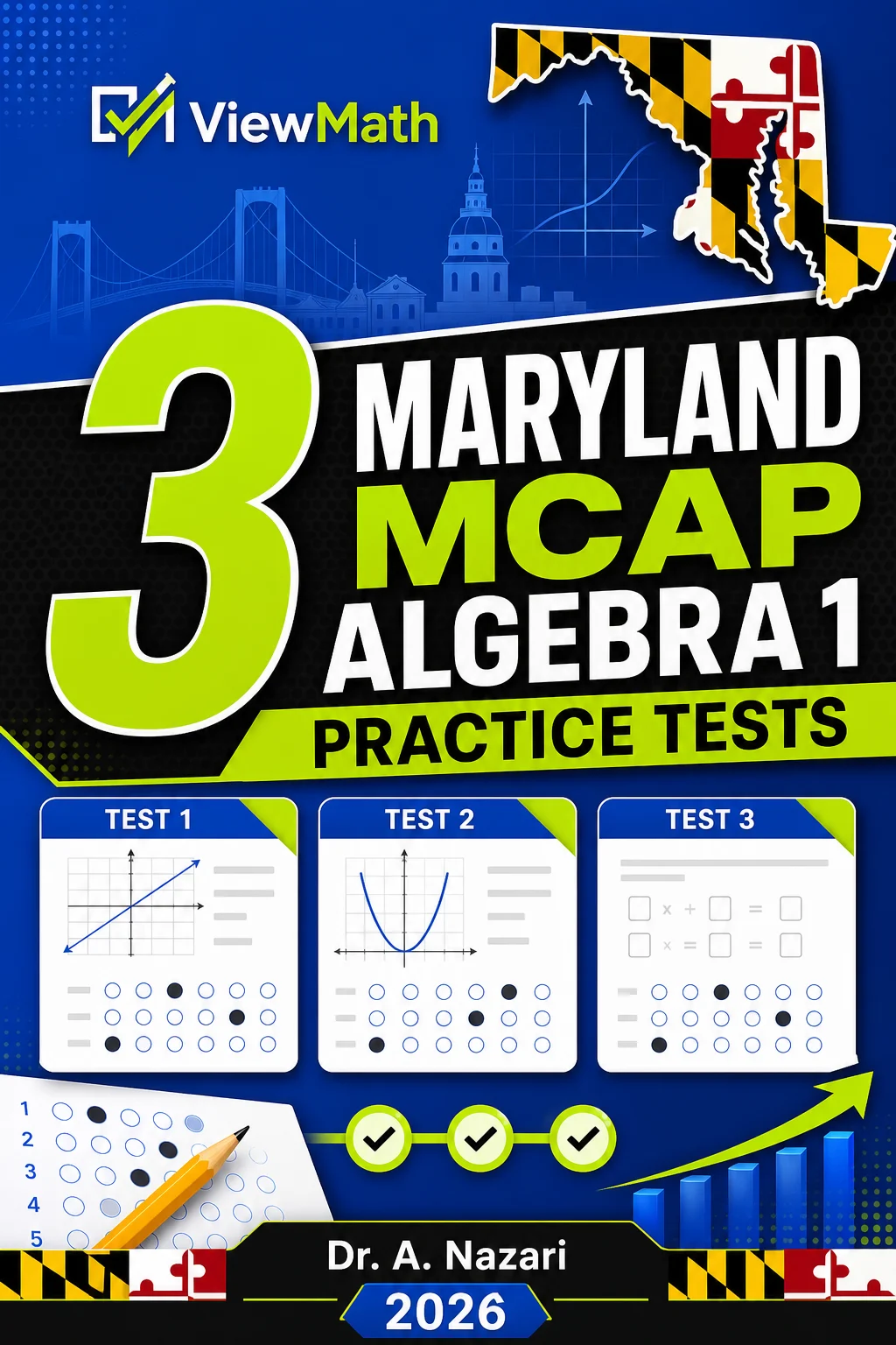3 Maryland MCAP Algebra 1 Math Practice Tests