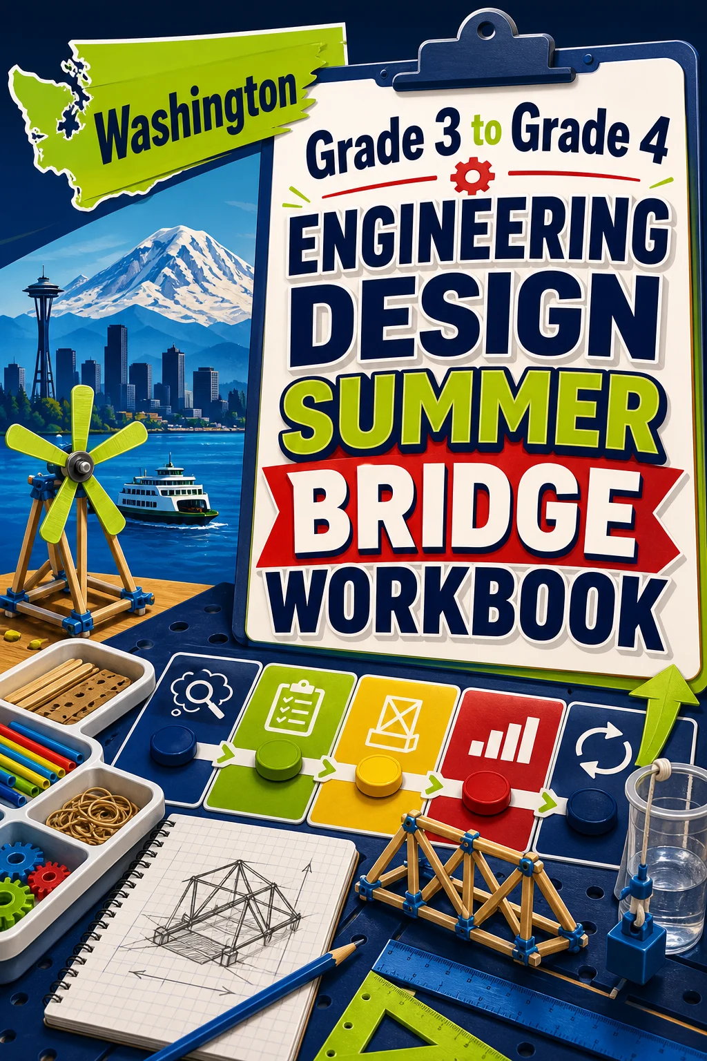 Washington Grade 3 to Grade 4 Engineering Design Summer Bridge Workbook