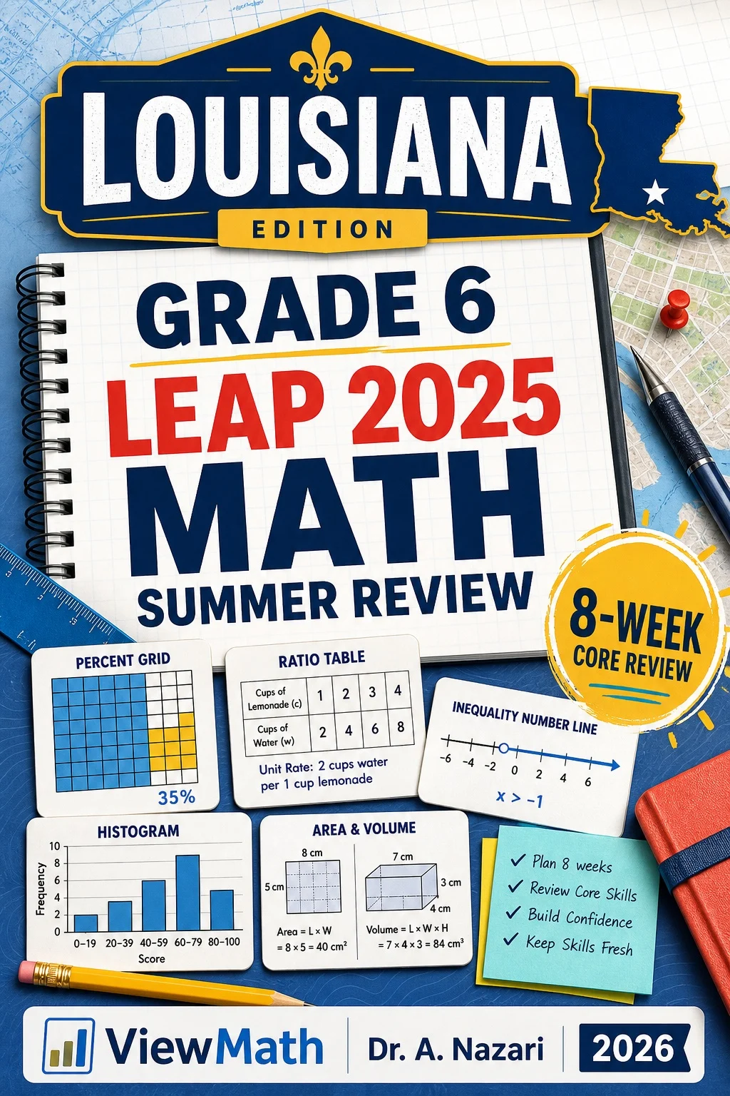Louisiana LEAP 2025 Grade 6 Math Summer Review