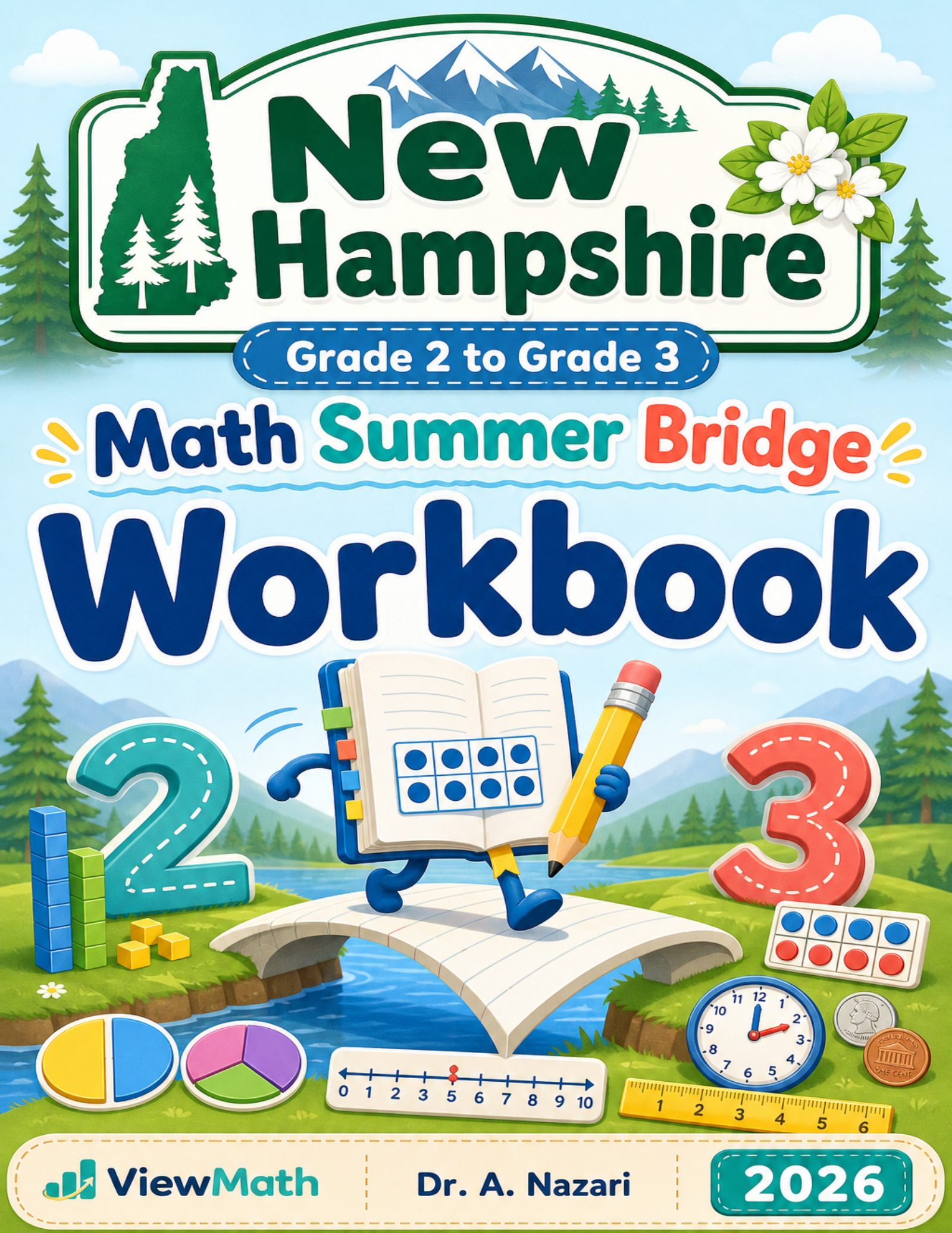 New Hampshire Grade 2 to Grade 3 Math Summer Bridge Workbook