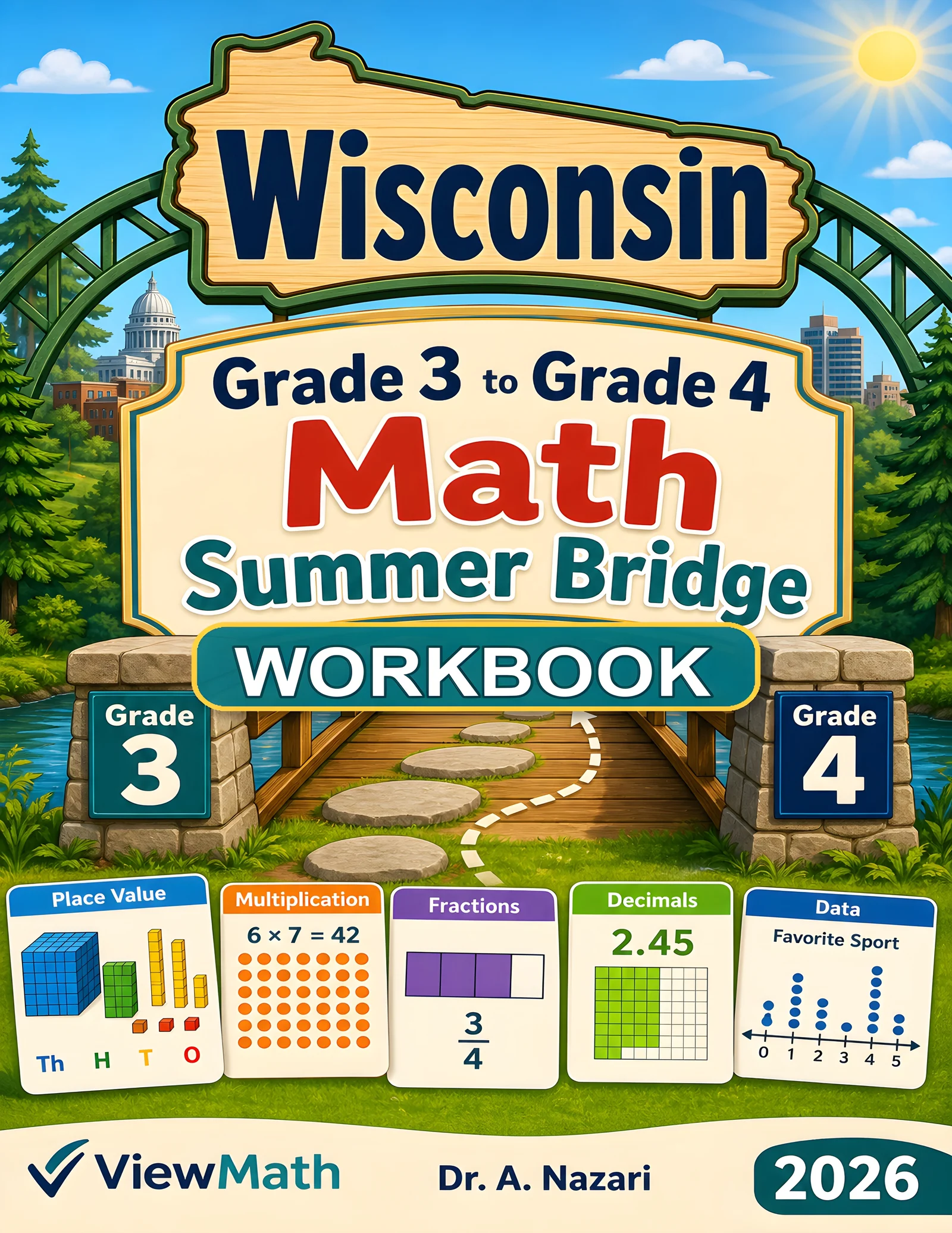 Wisconsin Forward Exam Grade 3 Math Summer Bridge Workbook