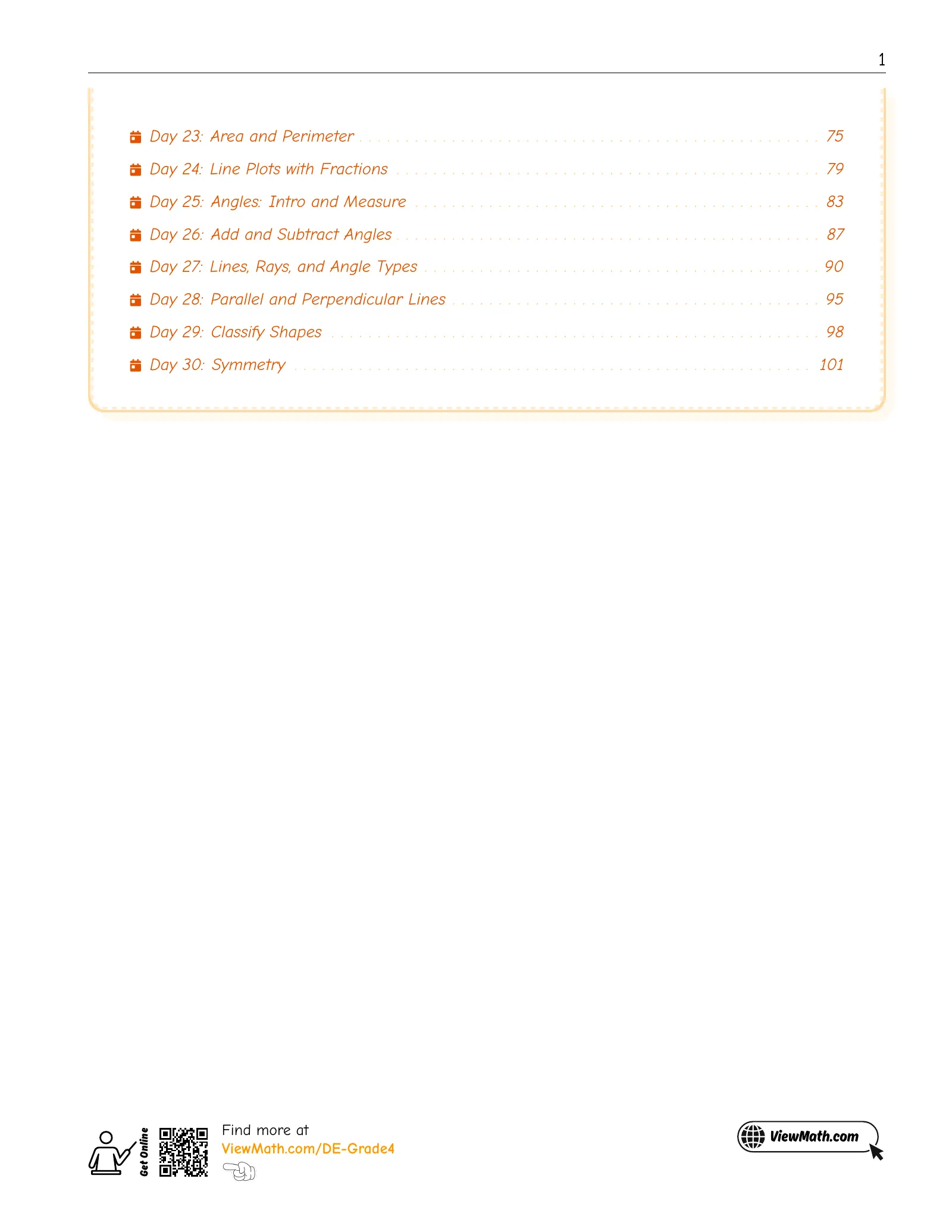 Representative ViewMath book learning or practice page