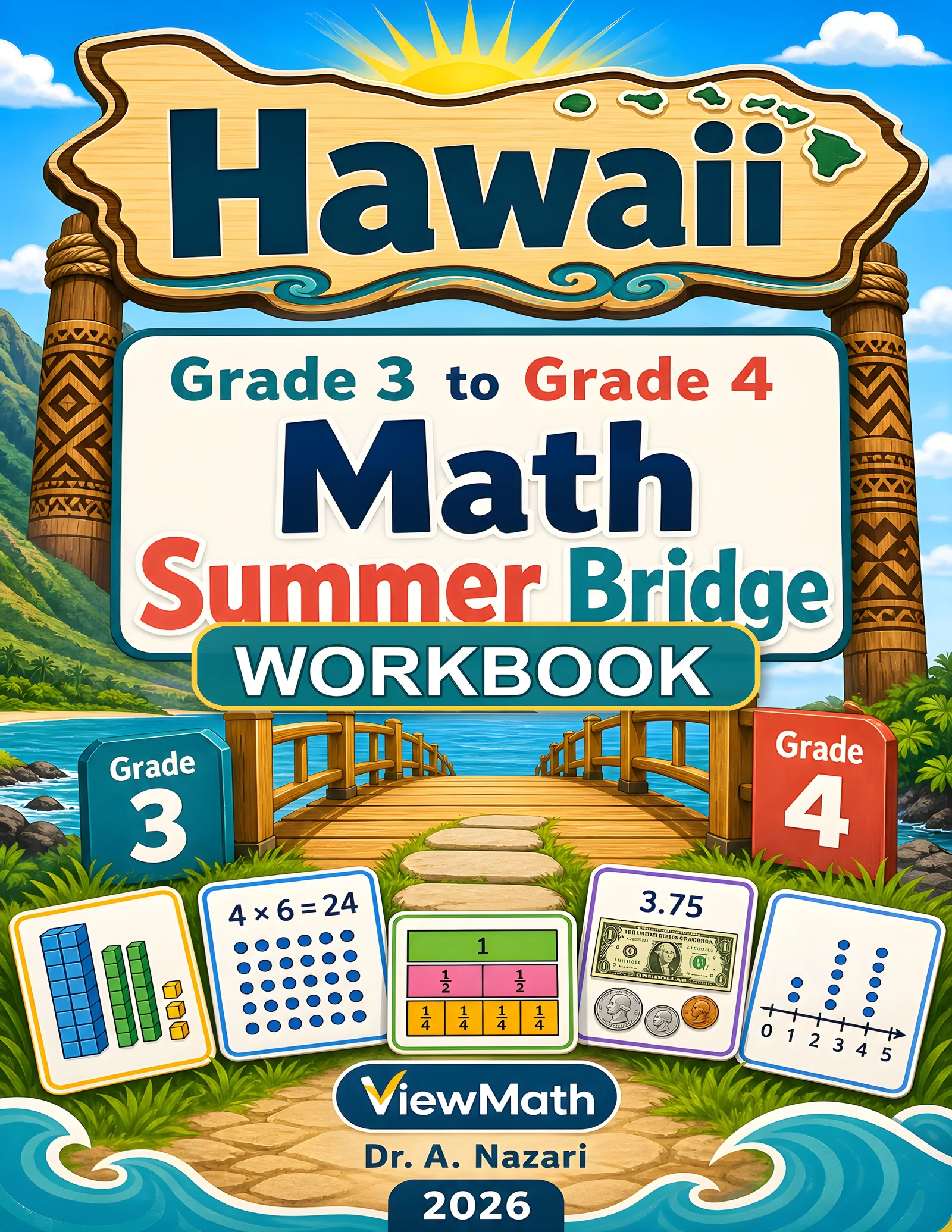 Hawaii SBA Grade 3 Math Summer Bridge Workbook