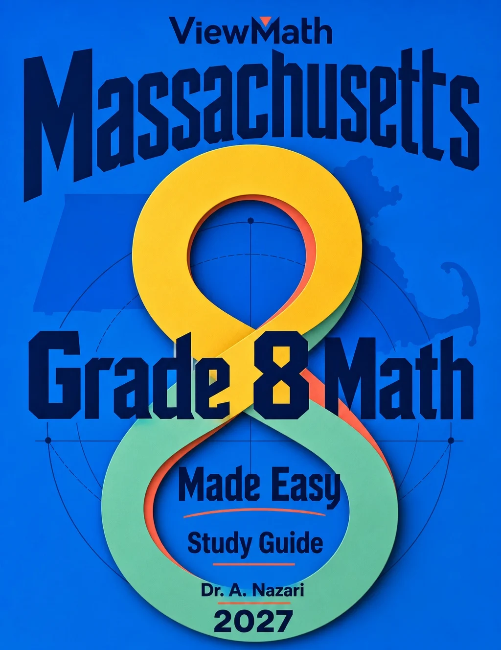 Massachusetts MCAS Grade 8 Math Learn & Test Bundle: 7 Books & 25 Tests