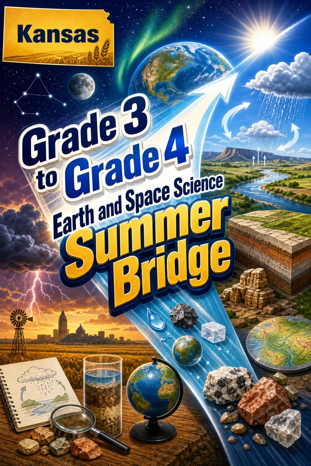 Kansas Grade 3 to Grade 4 Earth and Space Science Summer Bridge
