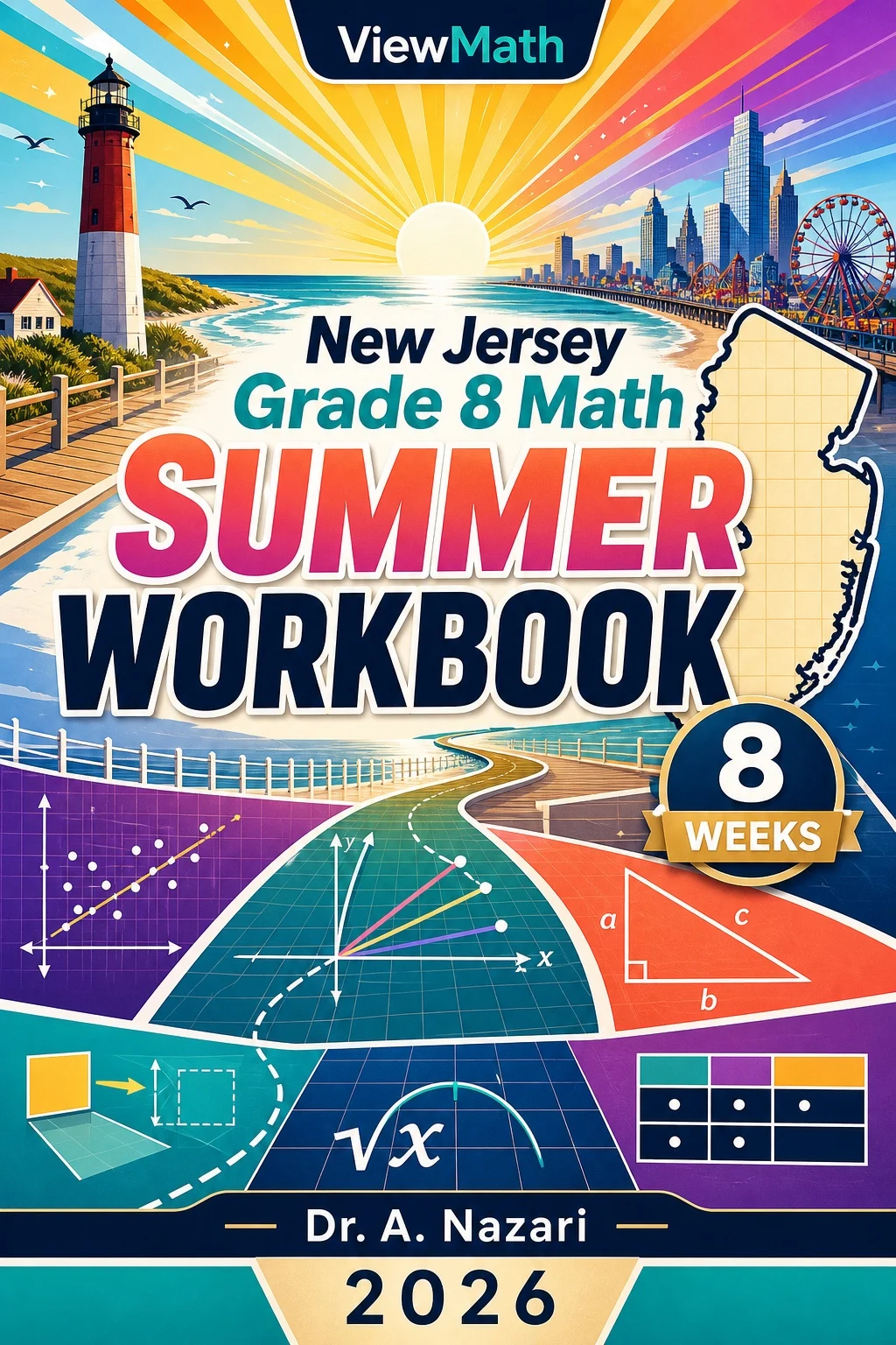New Jersey NJSLA Grade 8 Math Summer Review Workbook