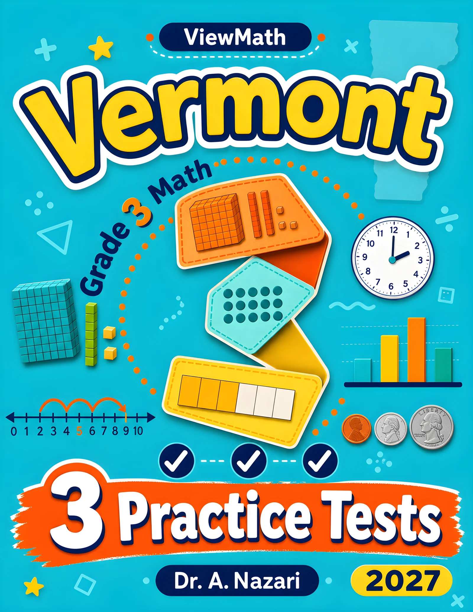 Vermont SBAC Grade 4 Math Practice Tests Bundle: 25 Unique Full-Length Tests