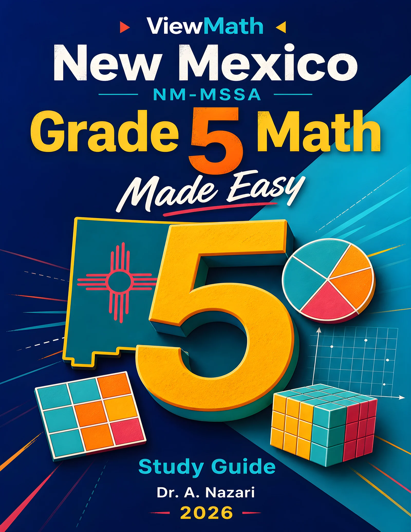 New Mexico NM-MSSA Grade 5 Math Learn & Test Bundle: 7 Books & 25 Tests