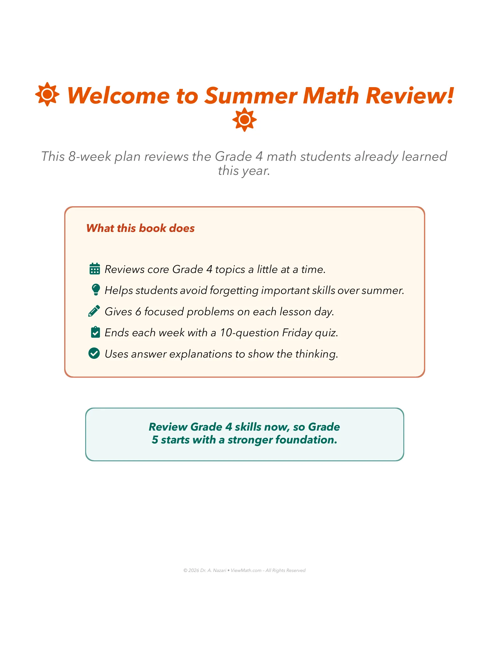 ViewMath book welcome and introduction page