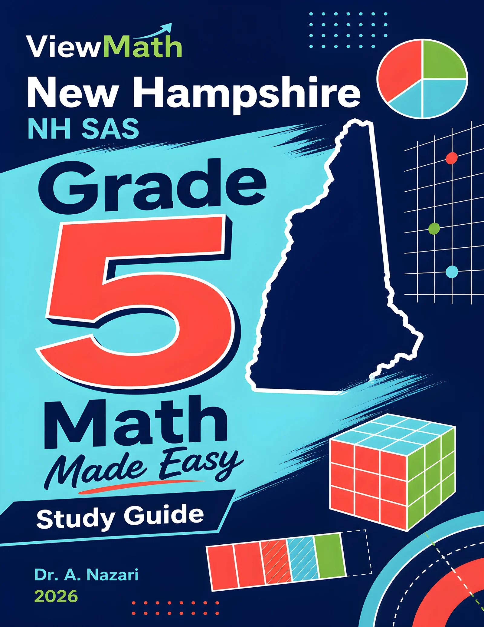 New Hampshire NH SAS Grade 5 Math Learn & Test Bundle: 7 Books & 25 Tests