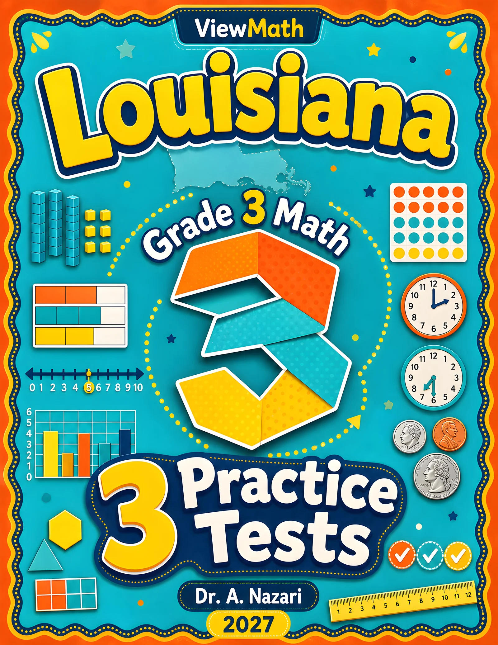 Louisiana LEAP 2025 Grade 4 Math Practice Tests Bundle: 25 Full-Length Tests
