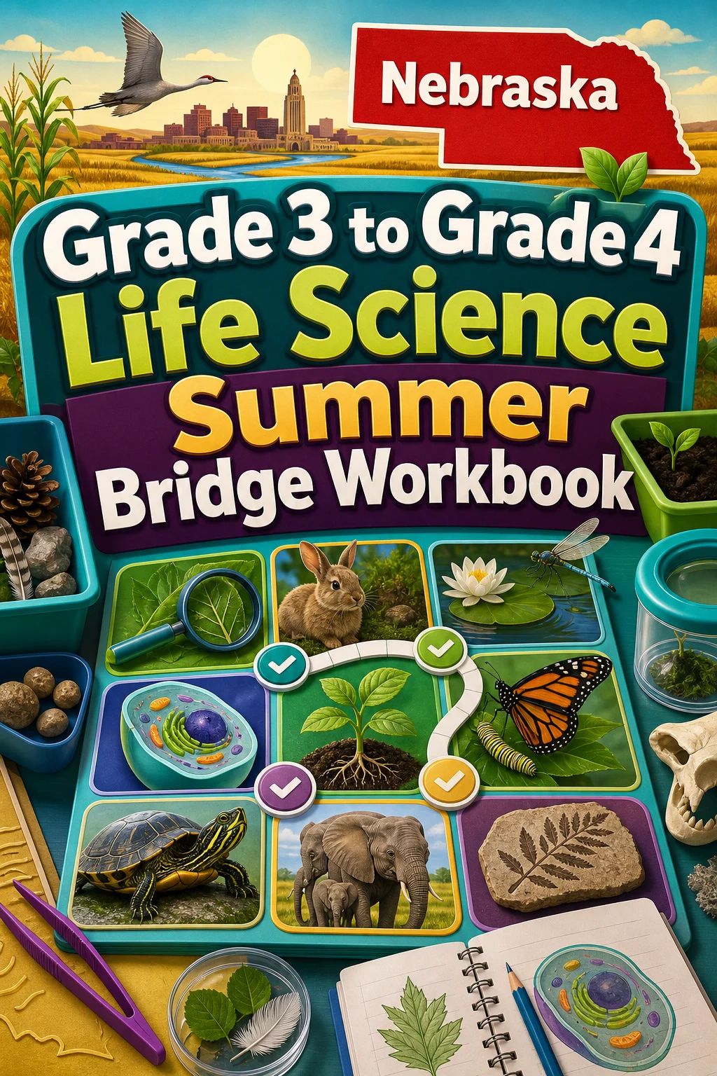Nebraska Grade 3 to Grade 4 Life Science Summer Bridge Workbook