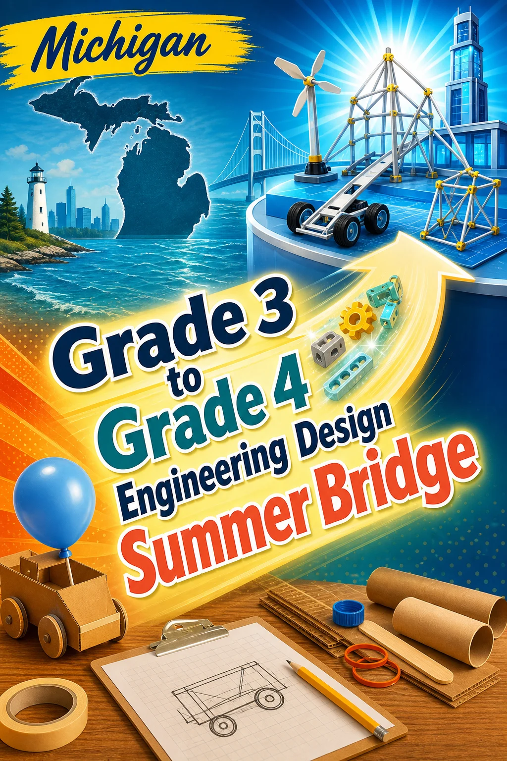 Michigan Grade 3 to Grade 4 Engineering Design Summer Bridge