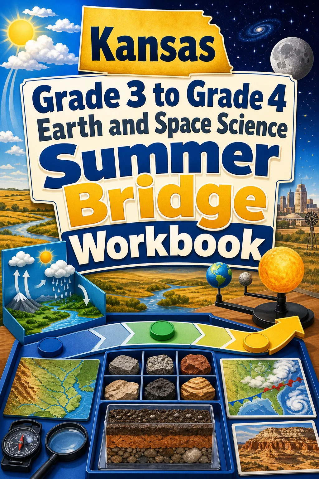 Kansas Grade 3 to Grade 4 Earth and Space Science Summer Bridge Workbook
