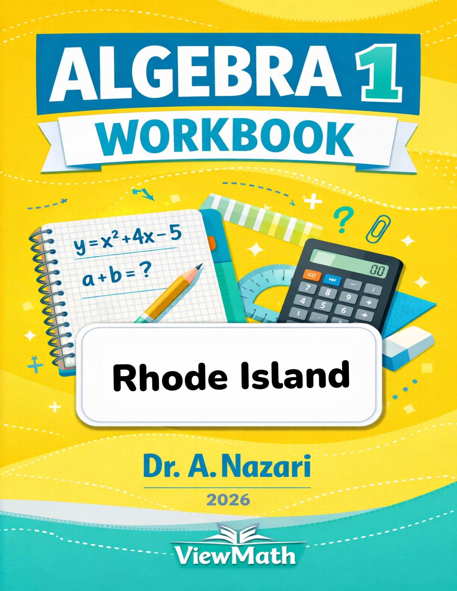 Rhode Island RICAS Algebra 1 Math Workbook