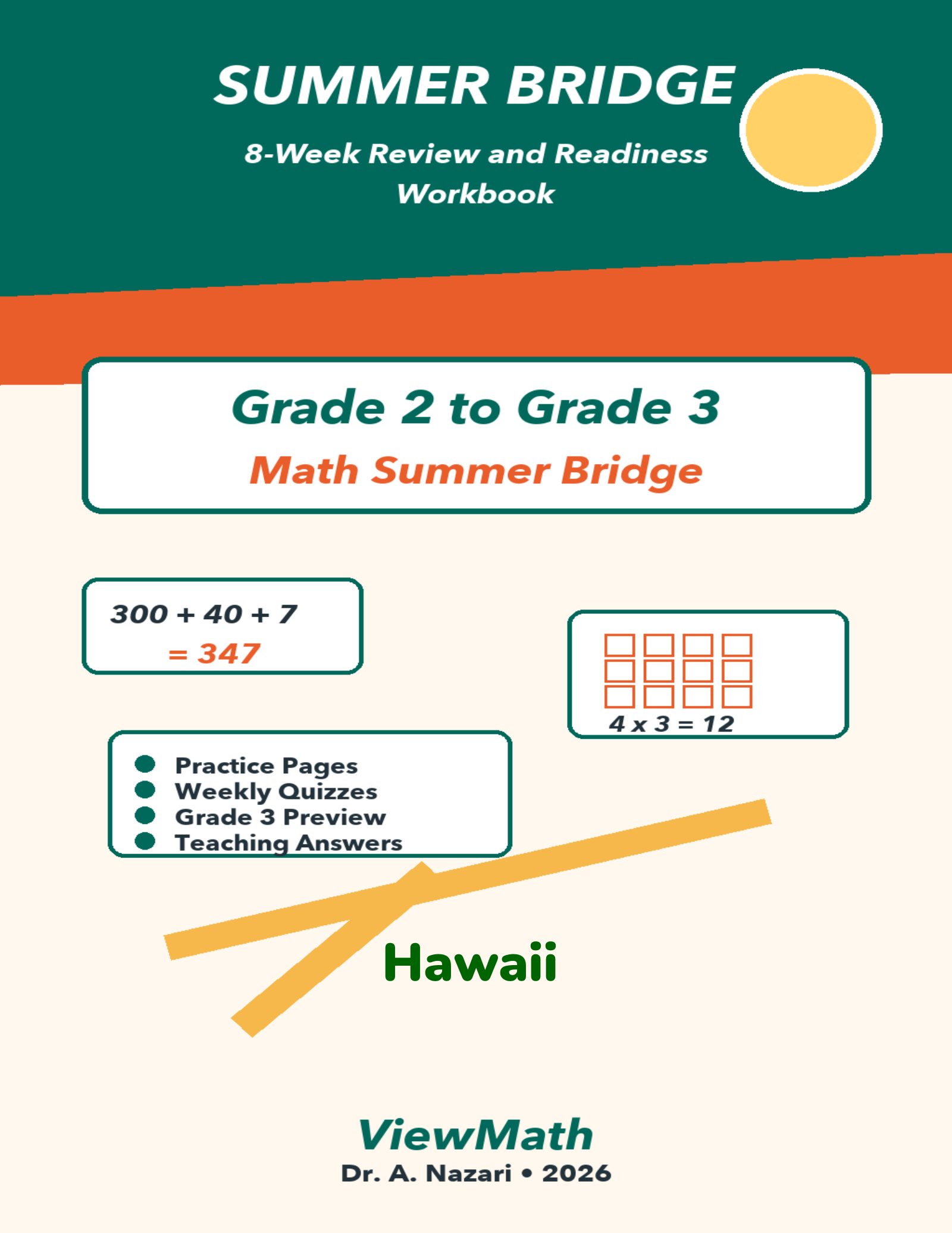 Hawaii Grade 2 to Grade 3 Math Summer Bridge