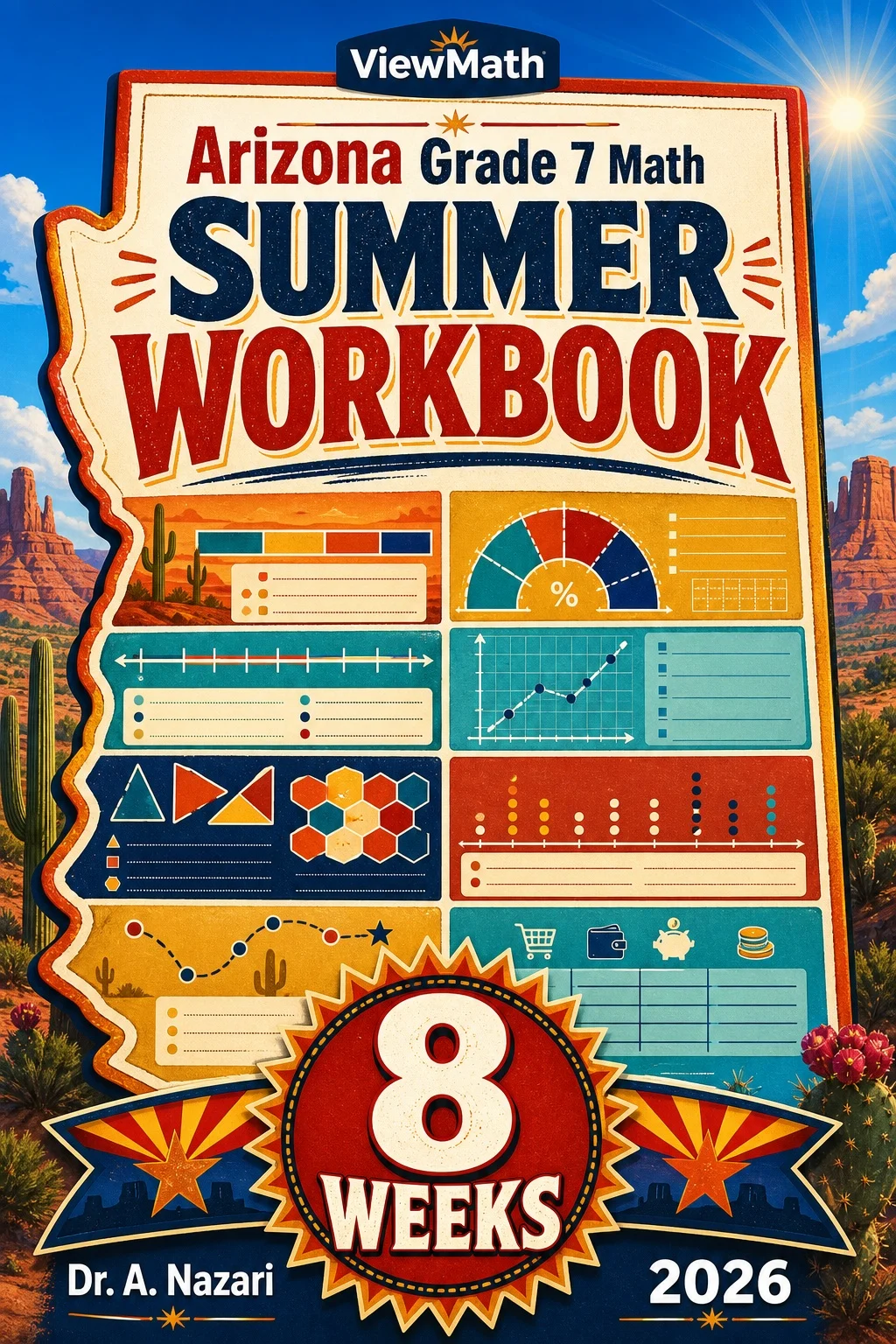 Arizona AASA Grade 7 Math Summer Review Workbook