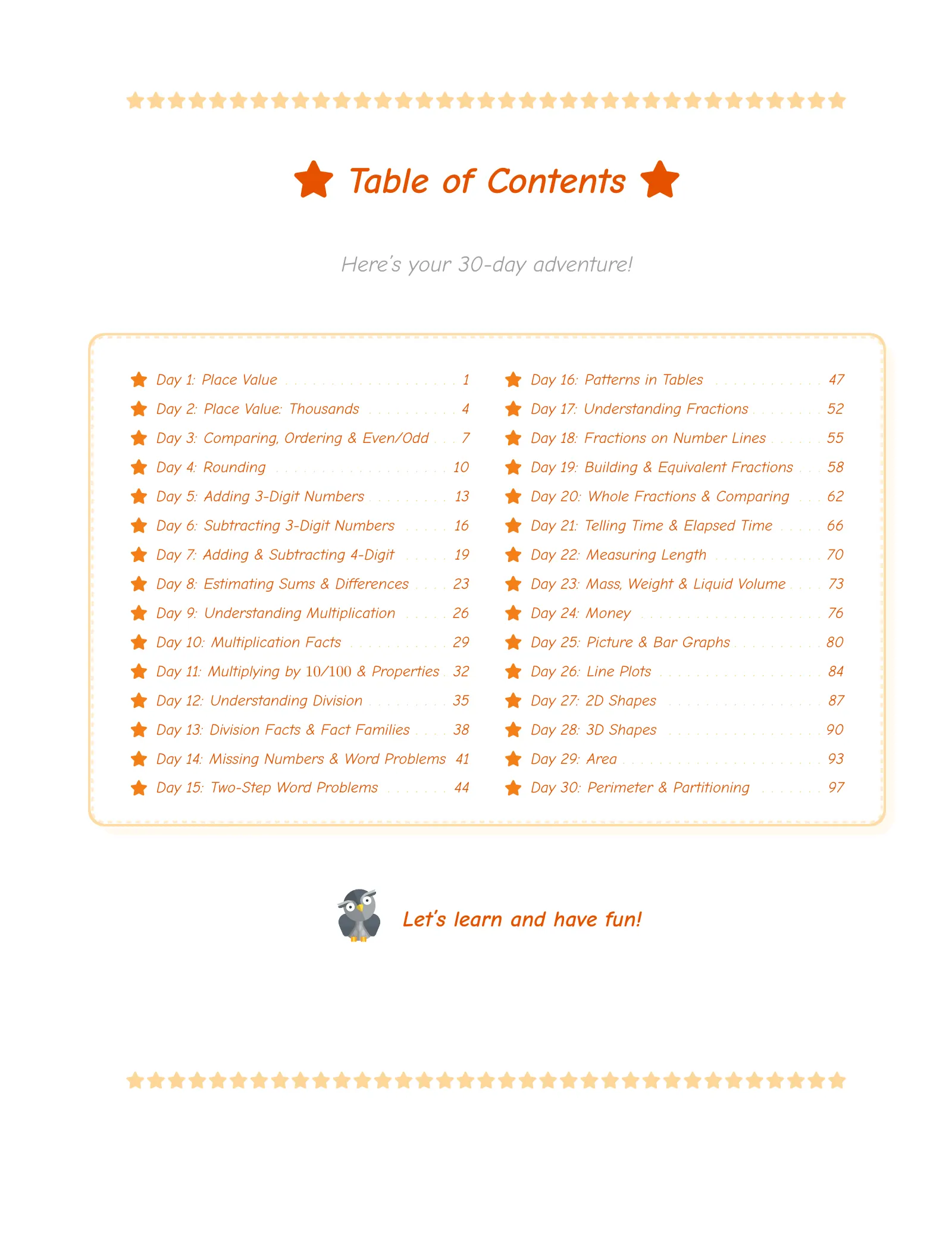 ViewMath book table of contents page