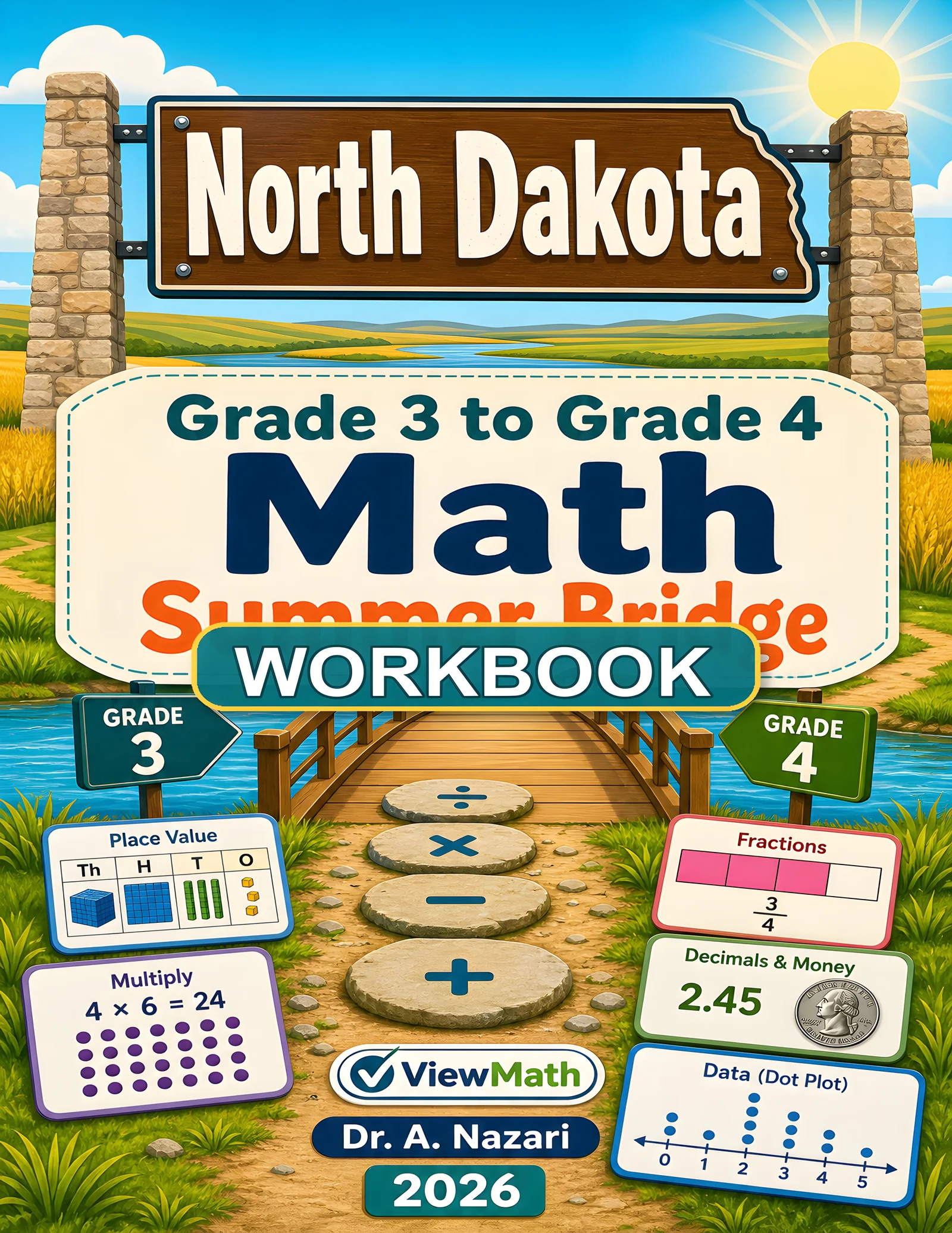 North Dakota NDSA Grade 3 Math Summer Bridge Workbook
