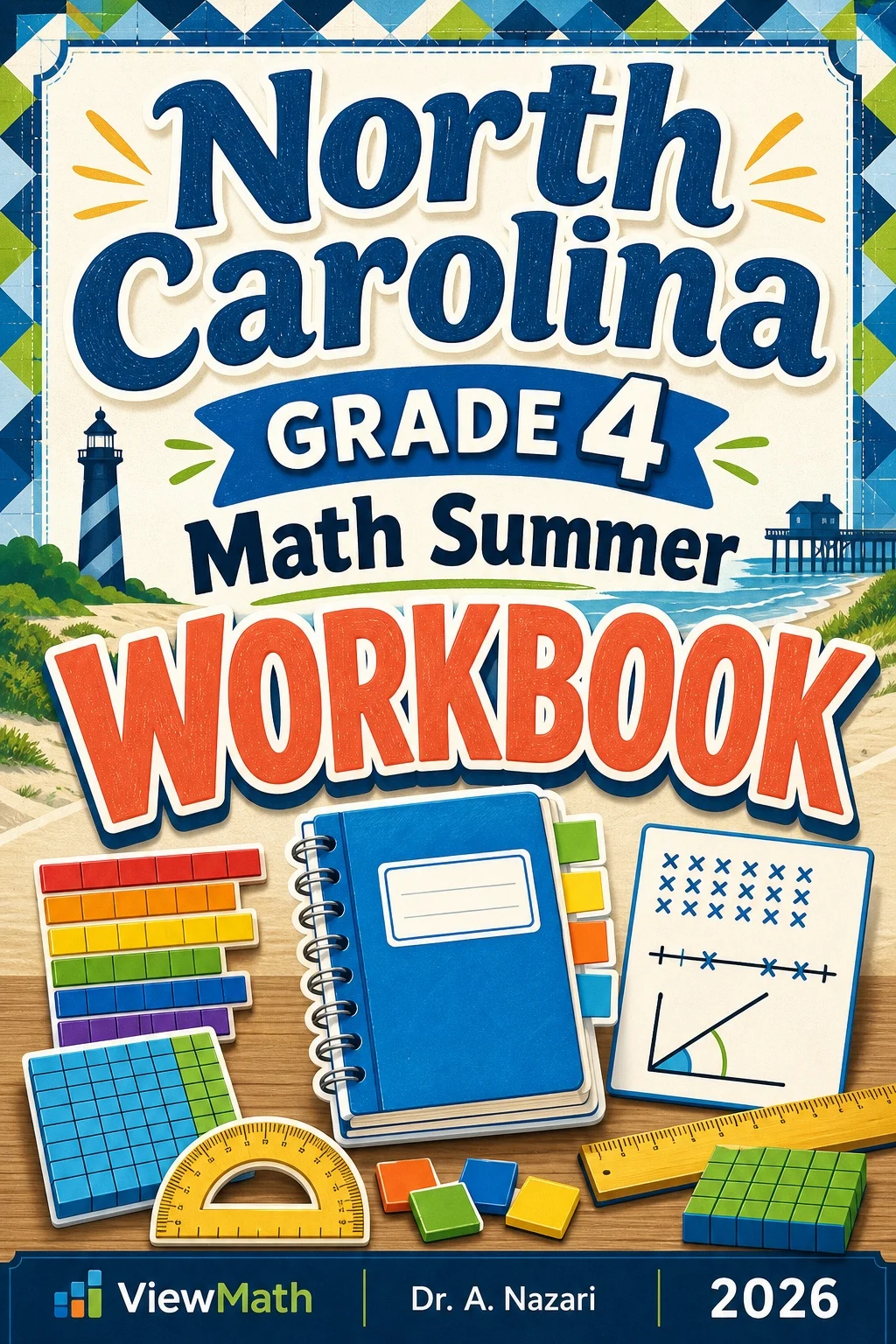 North Carolina NC EOG Grade 4 Math Summer Review Workbook