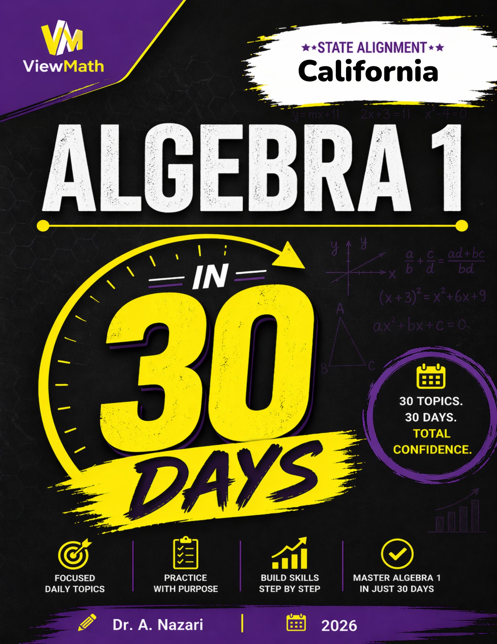 California CAASPP Algebra 1 Math in 30 Days