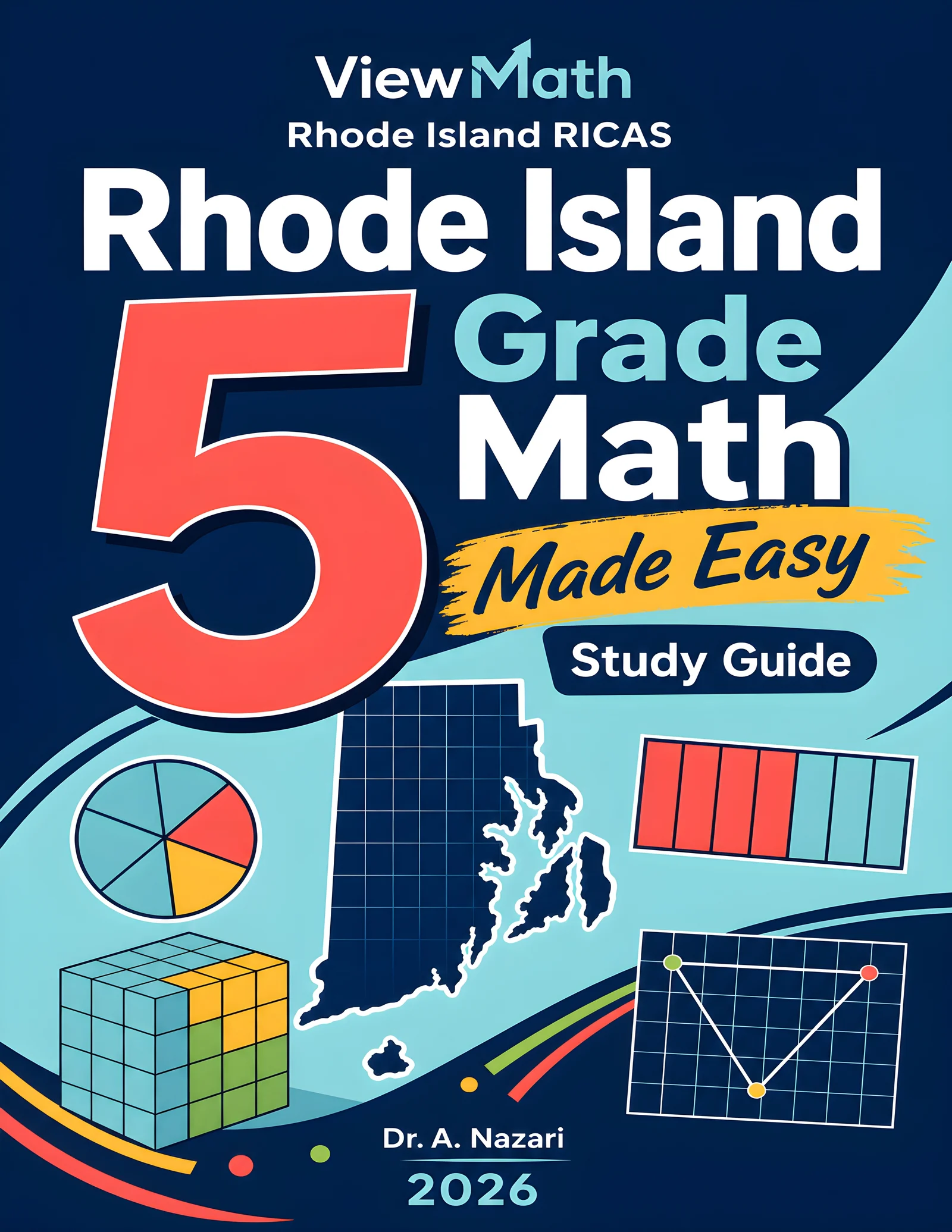 Rhode Island RICAS Grade 5 Math Learn & Test Bundle: 7 Books & 25 Tests