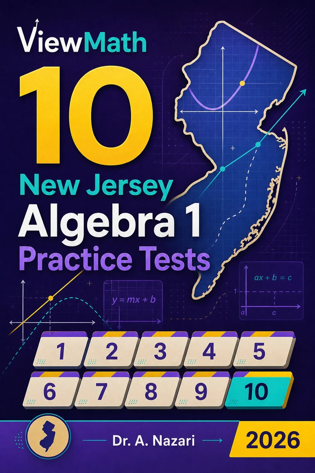 10 New Jersey NJSLA Algebra 1 Math Practice Tests