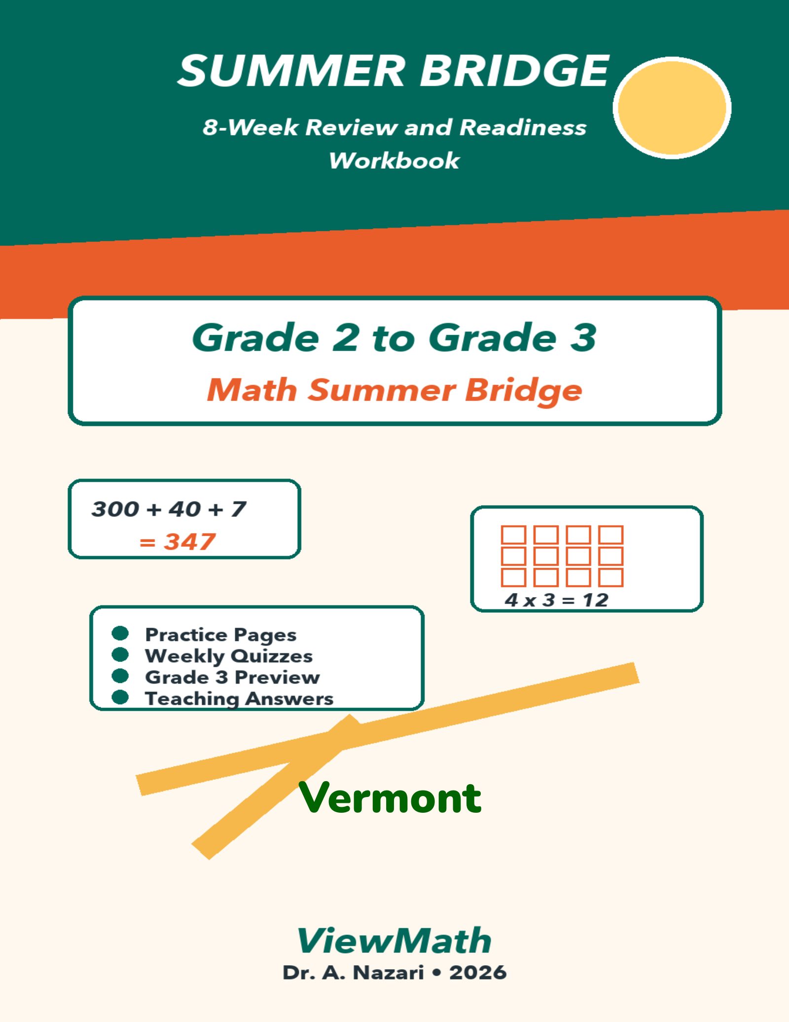 Vermont Grade 2 to Grade 3 Math Summer Bridge