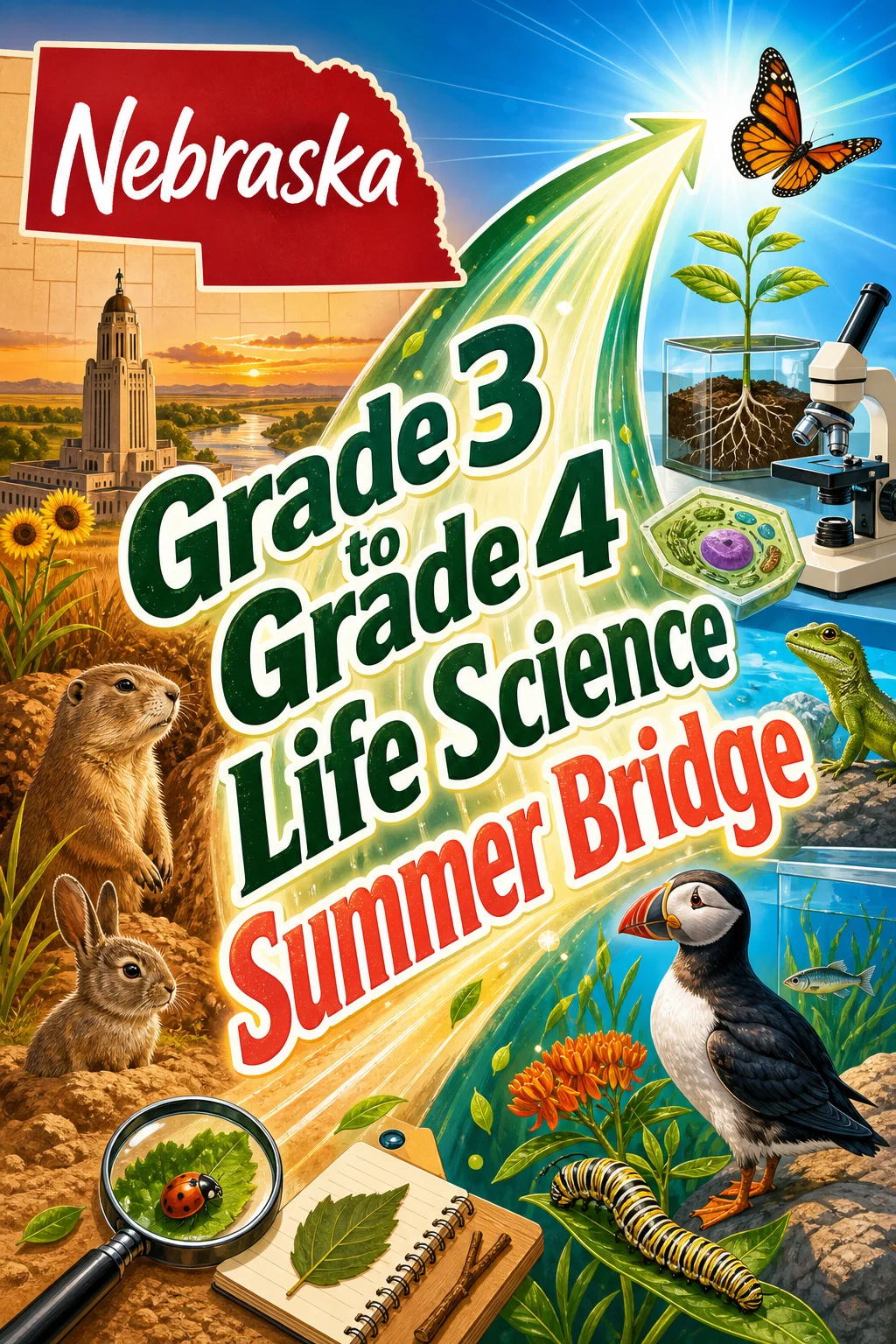 Nebraska Grade 3 to Grade 4 Life Science Summer Bridge