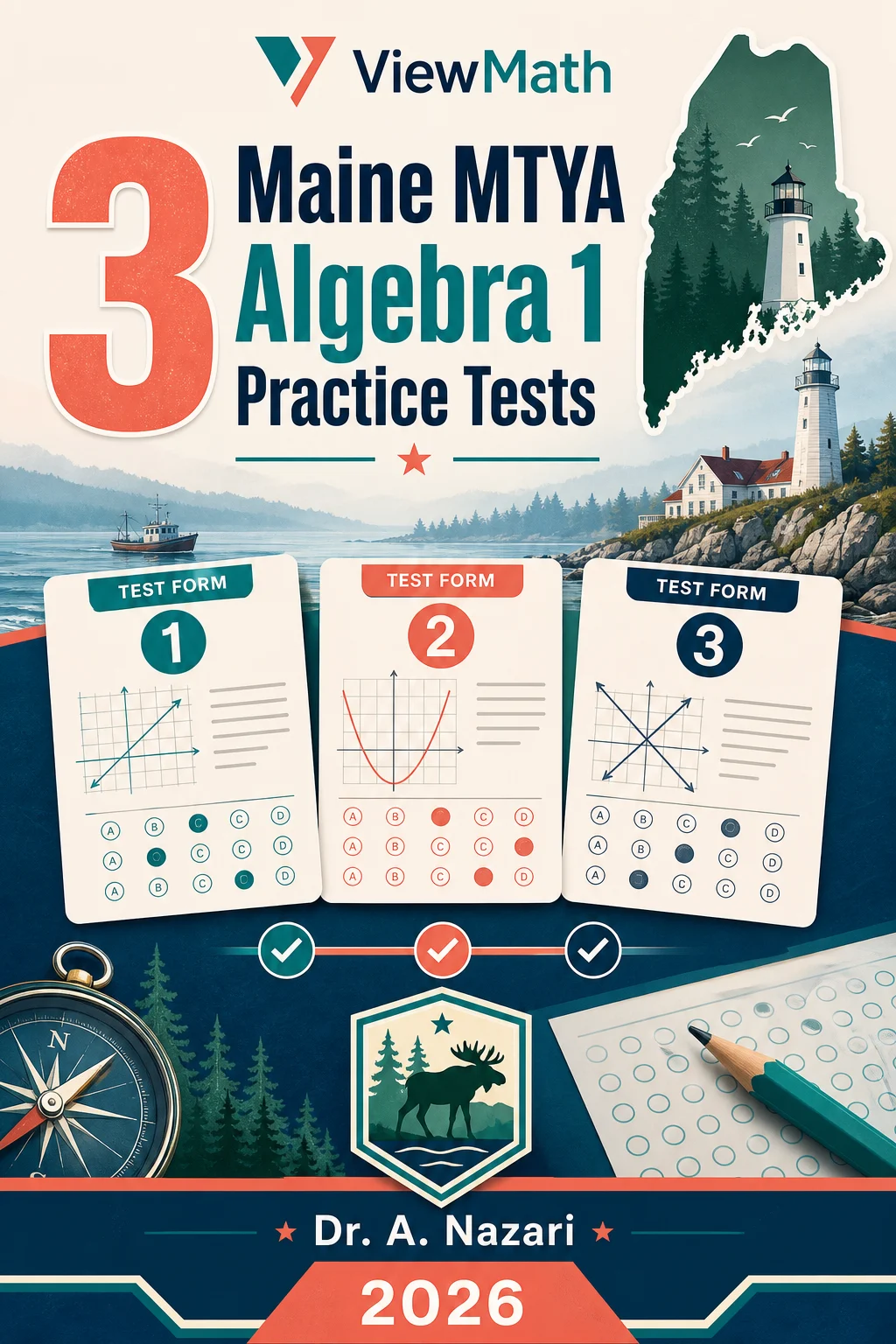 3 Maine MTYA Algebra 1 Math Practice Tests