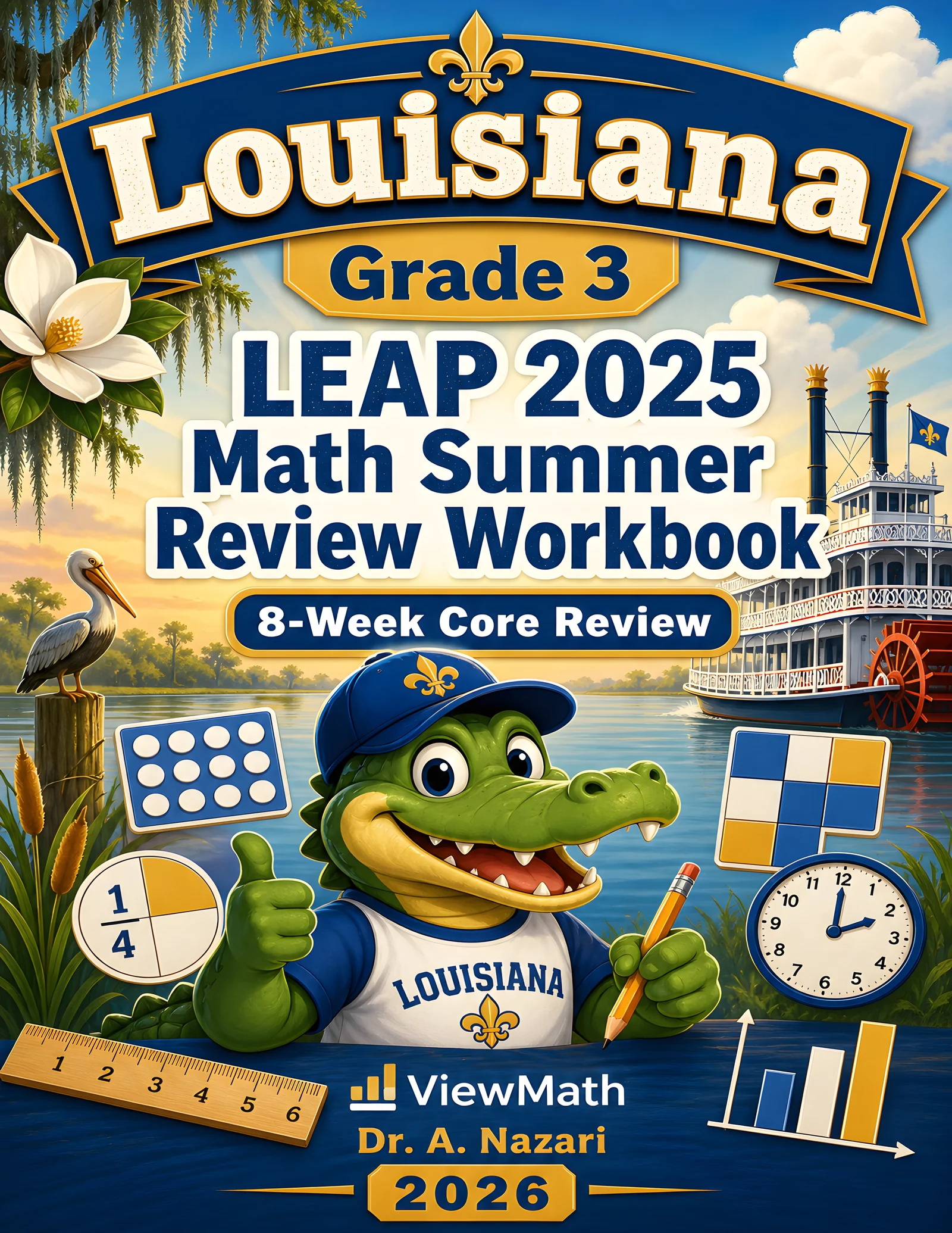 Louisiana LEAP 2025 Grade 3 Math Summer Review Workbook