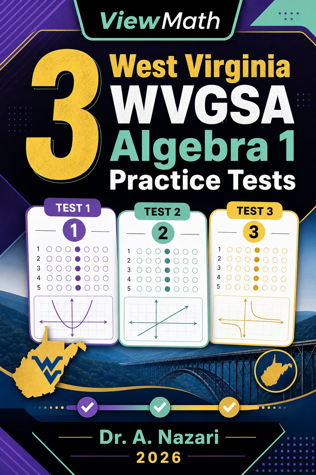 3 West Virginia WVGSA Algebra 1 Math Practice Tests
