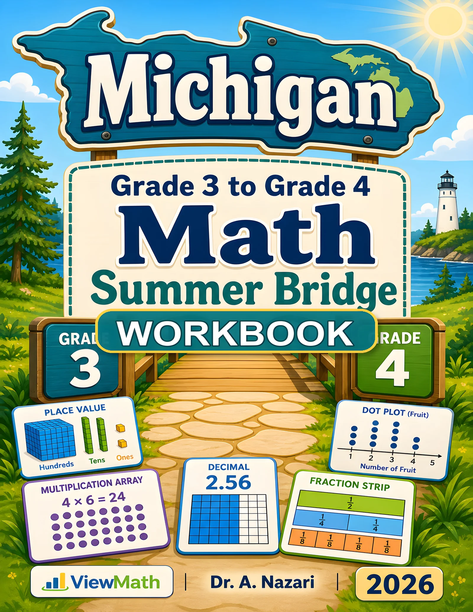 Michigan M-STEP Grade 3 Math Summer Bridge Workbook