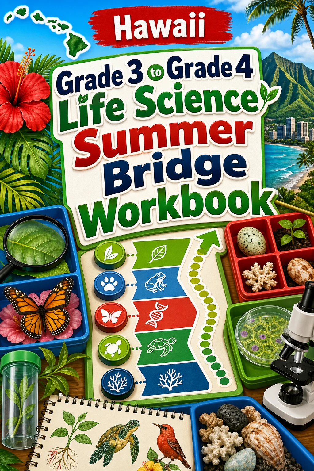 Hawaii Grade 3 to Grade 4 Life Science Summer Bridge Workbook