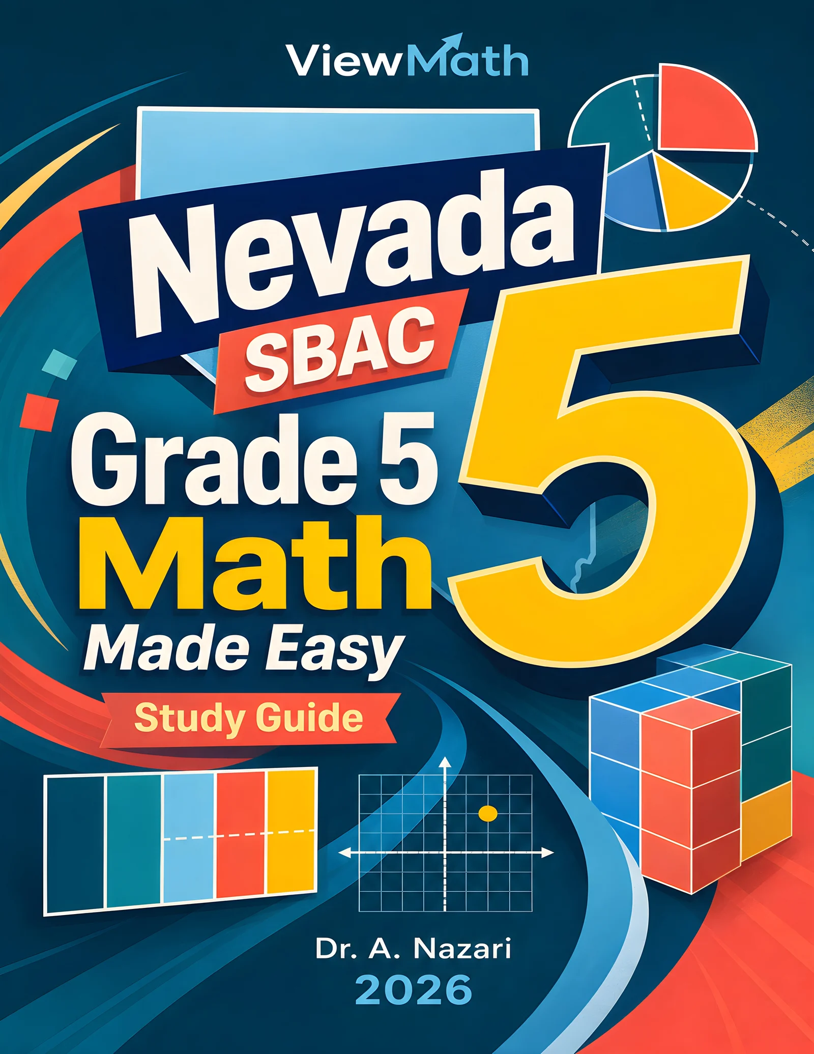 Nevada SBAC Grade 5 Math Learn & Test Bundle: 3 Guides, Workbook & 25 Tests