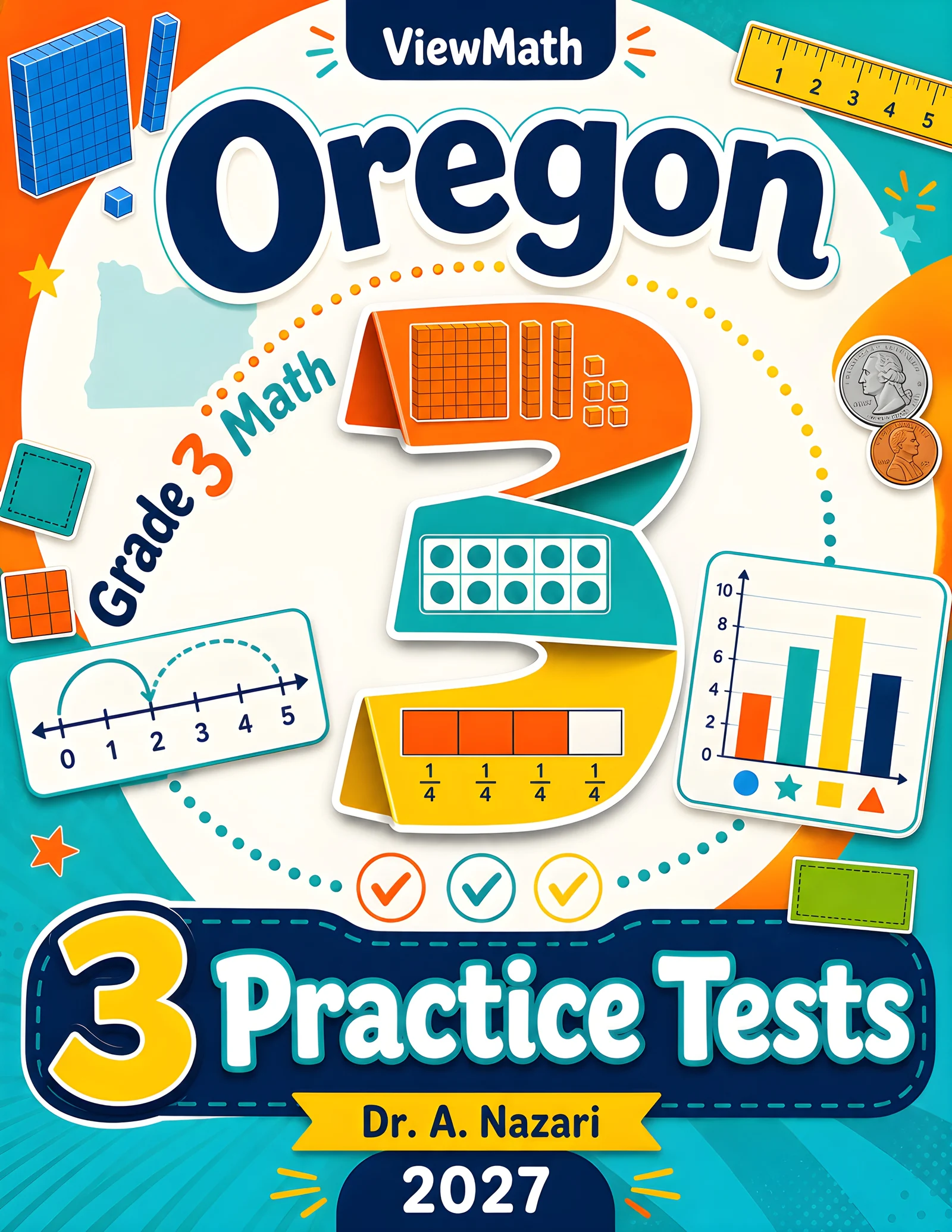 Oregon OSAS Grade 4 Math Practice Tests Bundle: 25 Unique Full-Length Tests