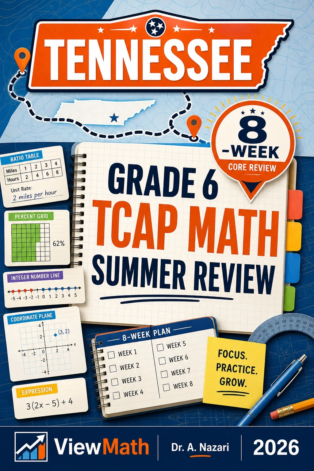 Tennessee TCAP Grade 6 Math Summer Review