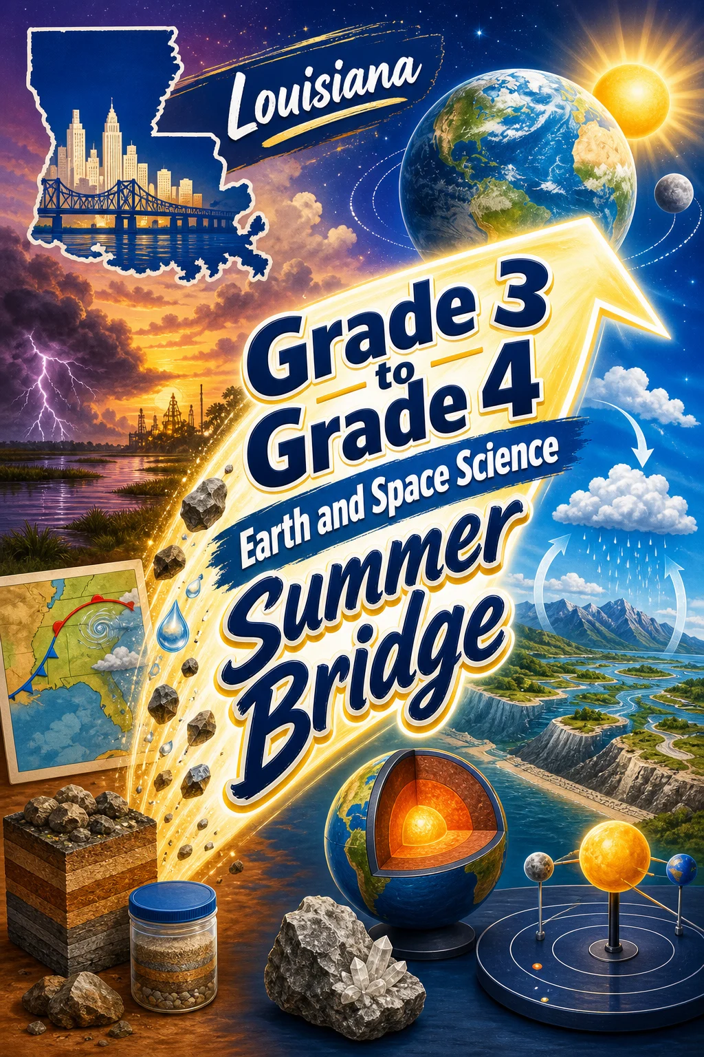 Louisiana Grade 3 to Grade 4 Earth and Space Science Summer Bridge