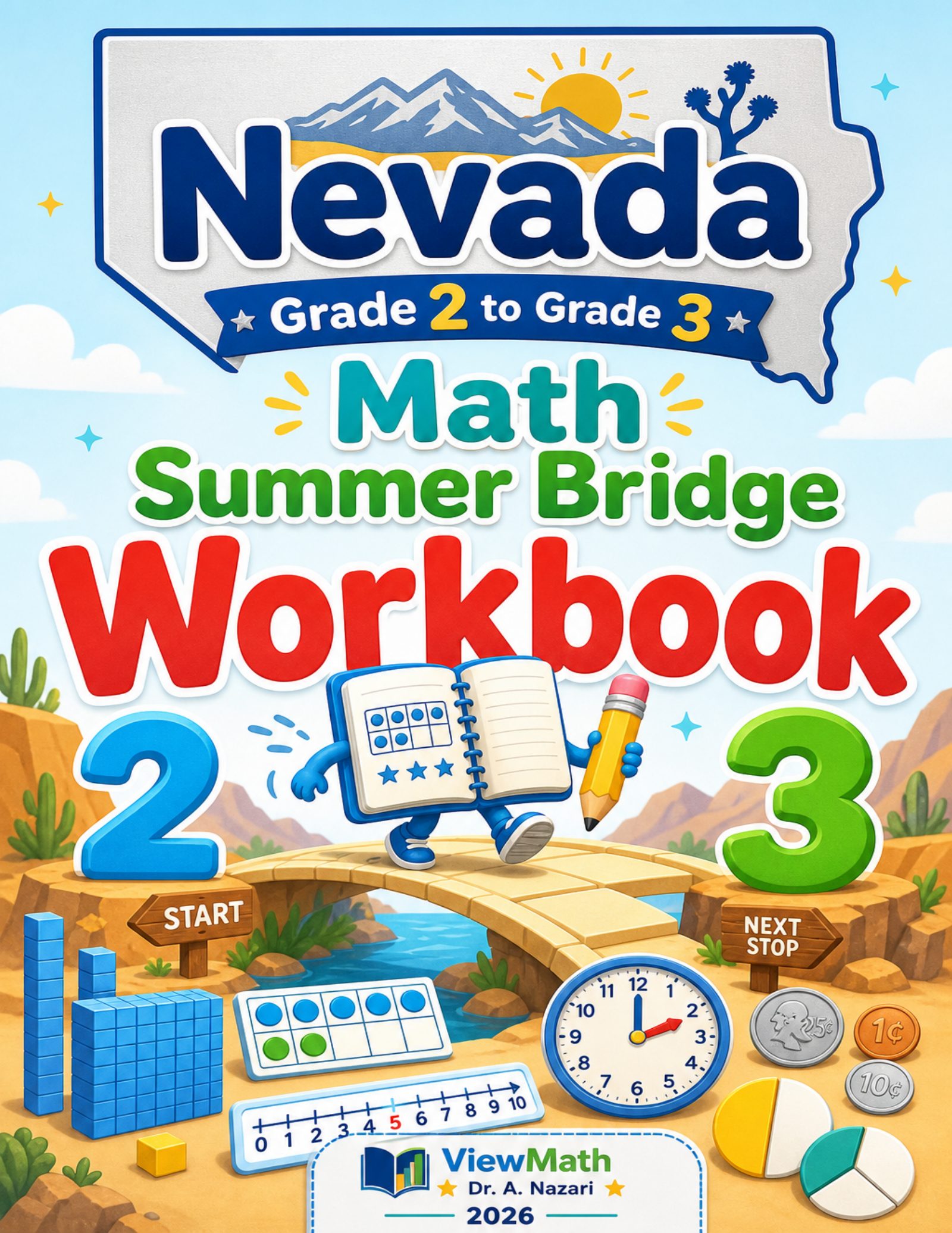 Nevada Grade 2 to Grade 3 Math Summer Bridge Workbook