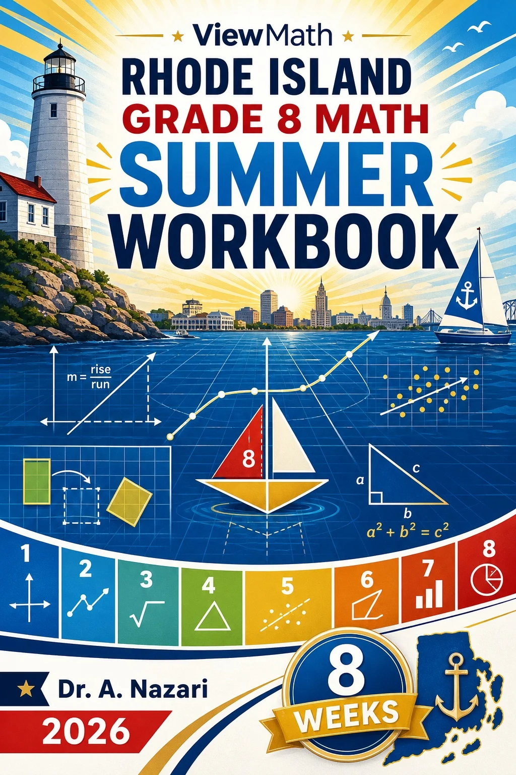 Rhode Island RICAS Grade 8 Math Summer Review Workbook
