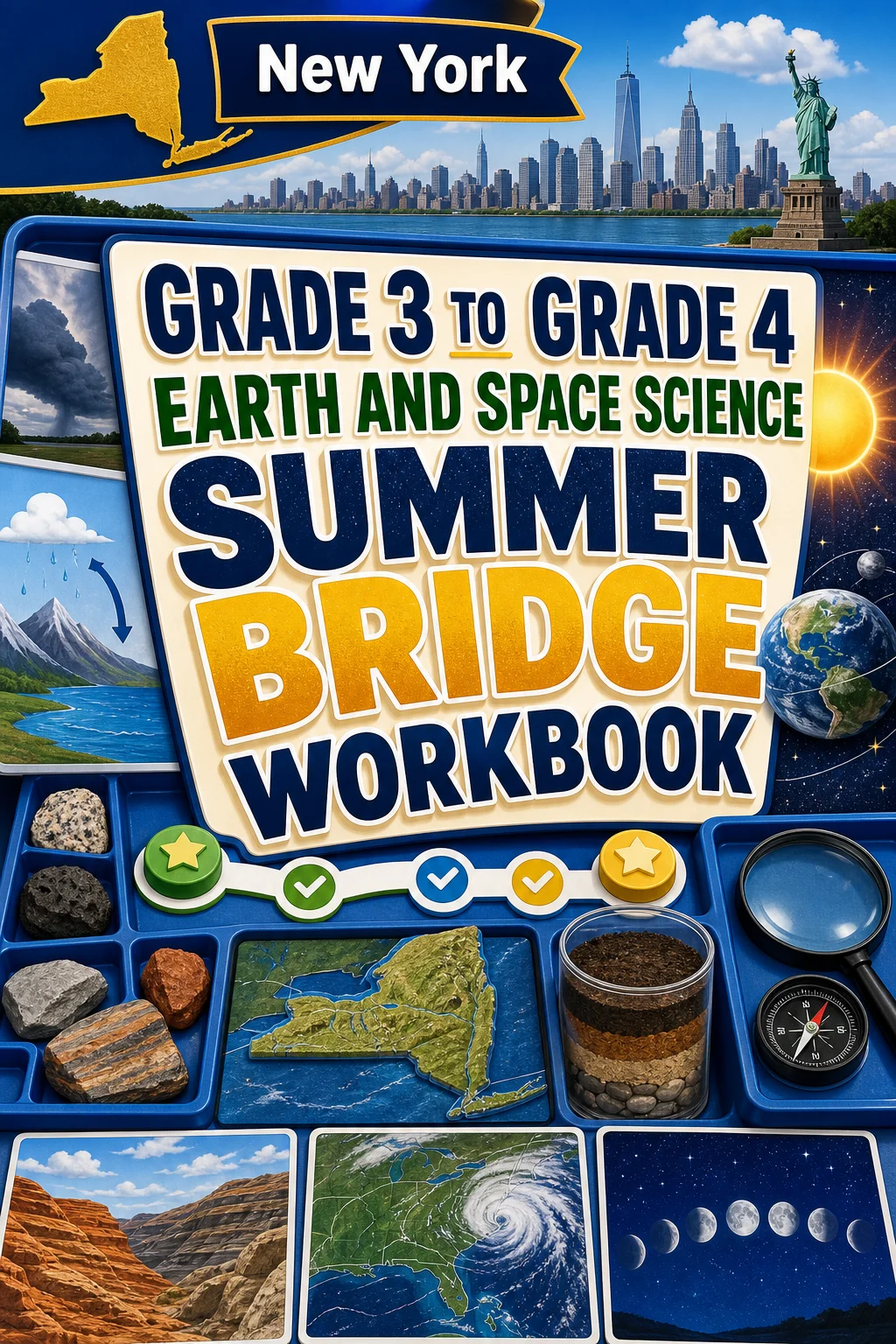 New York Grade 3 to Grade 4 Earth and Space Science Summer Bridge Workbook
