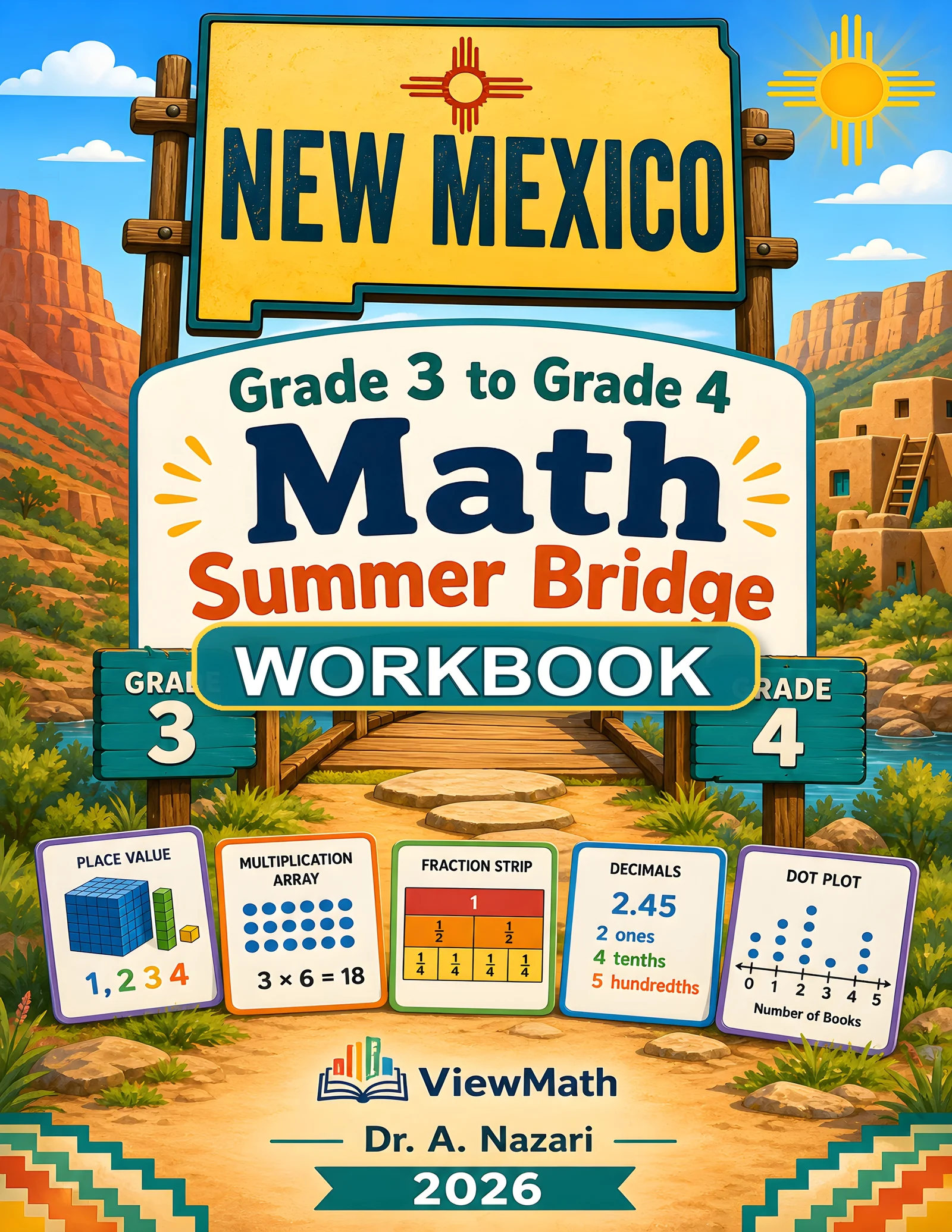 New Mexico NM-MSSA Grade 3 Math Summer Bridge Workbook