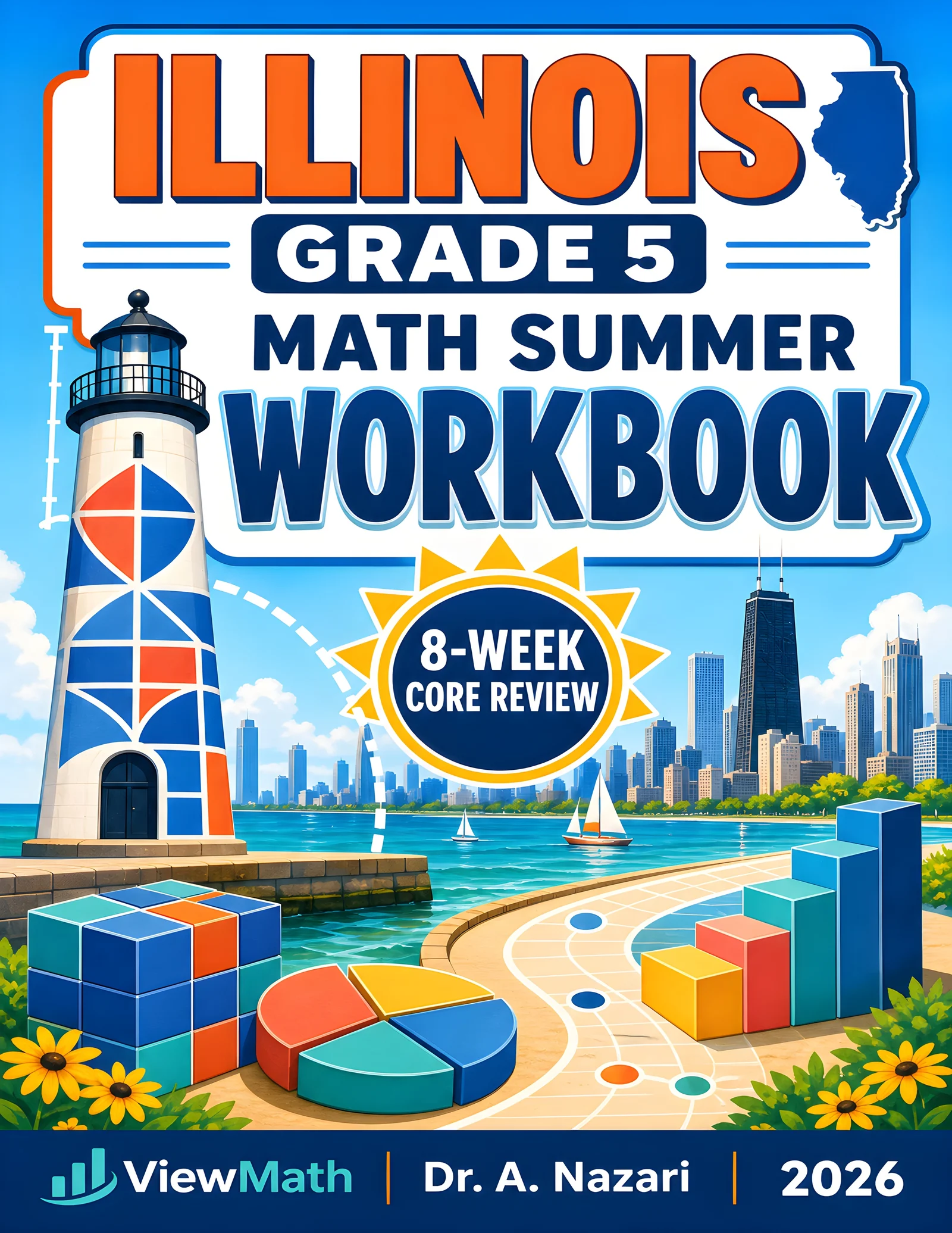 Illinois IAR Grade 5 Math Summer Review Workbook