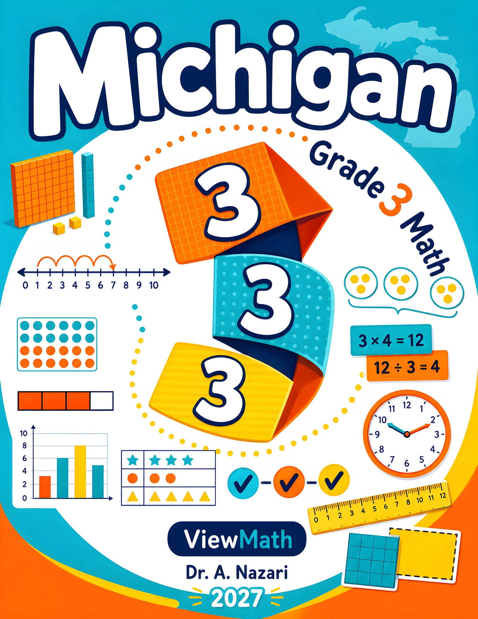 Michigan M-STEP Grade 4 Math Practice Tests Bundle: 25 Unique Full-Length Tests