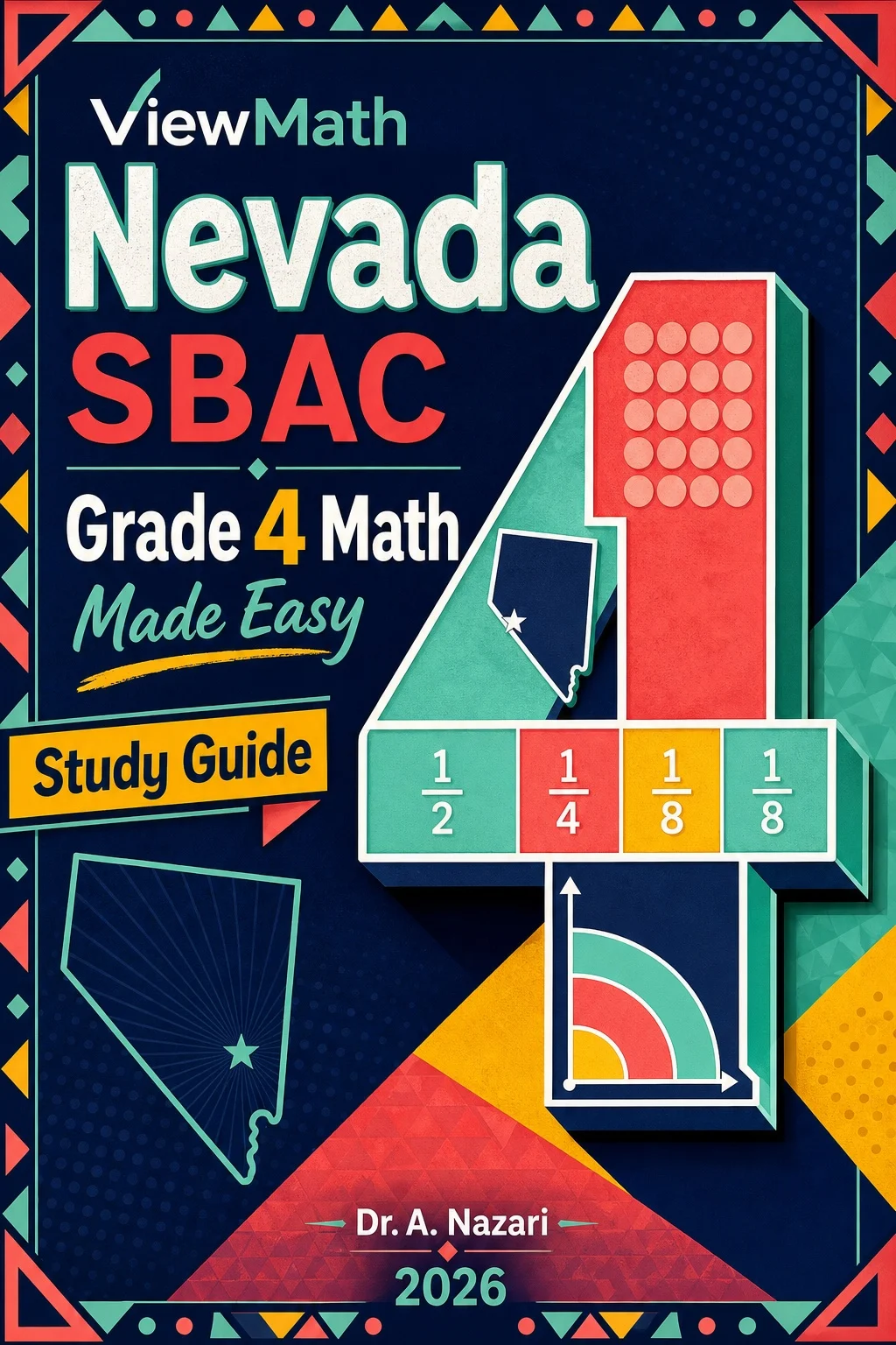 Nevada SBAC Grade 4 Math Learn & Test Bundle: 3 Guides, Workbook & 25 Tests